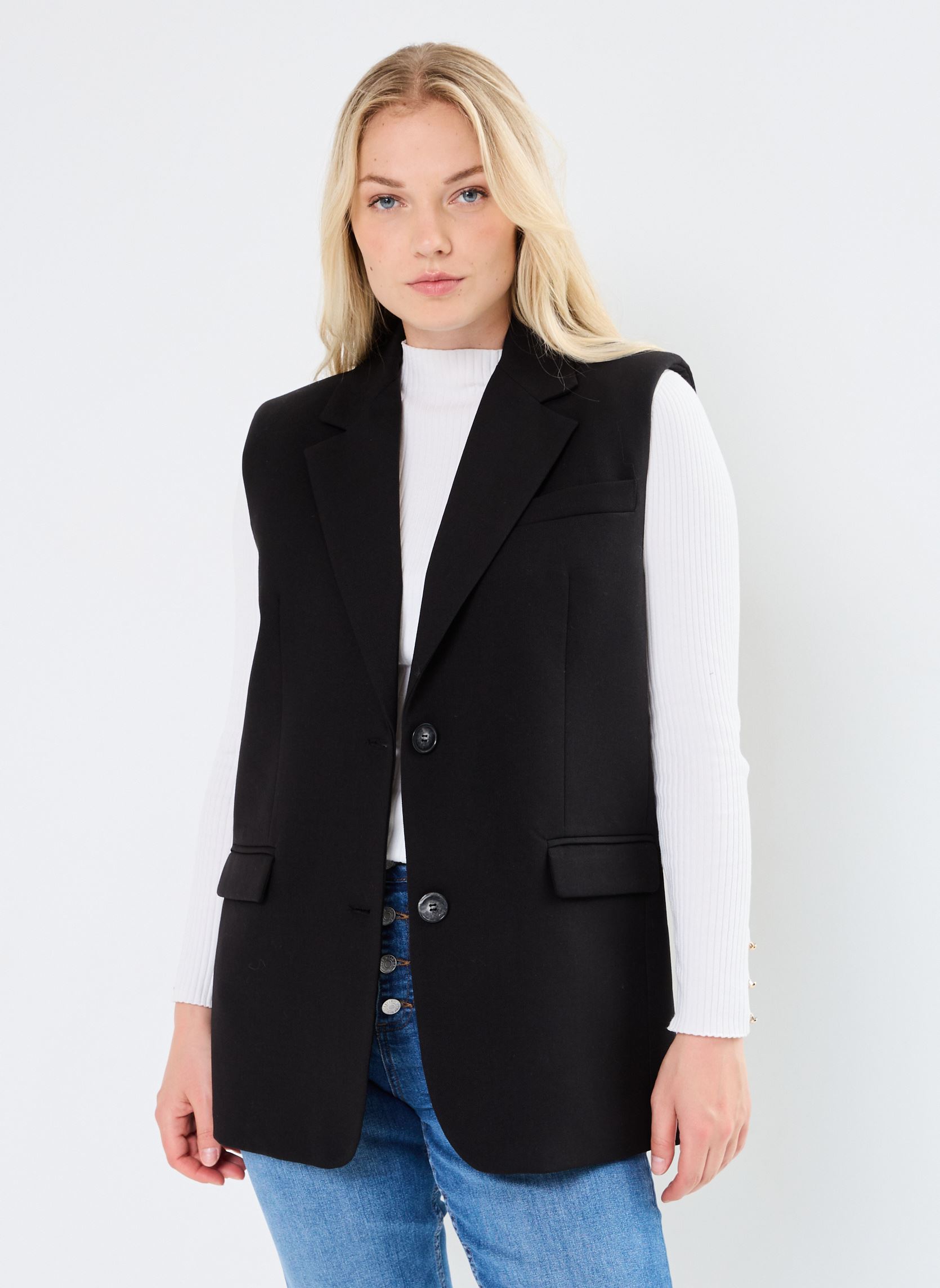 Bodywarmer VESTES SM CHLOTILDE dames zwart Stella Forest Bodywarmer VESTES SM CHLOTILDE dames zwart NOIR