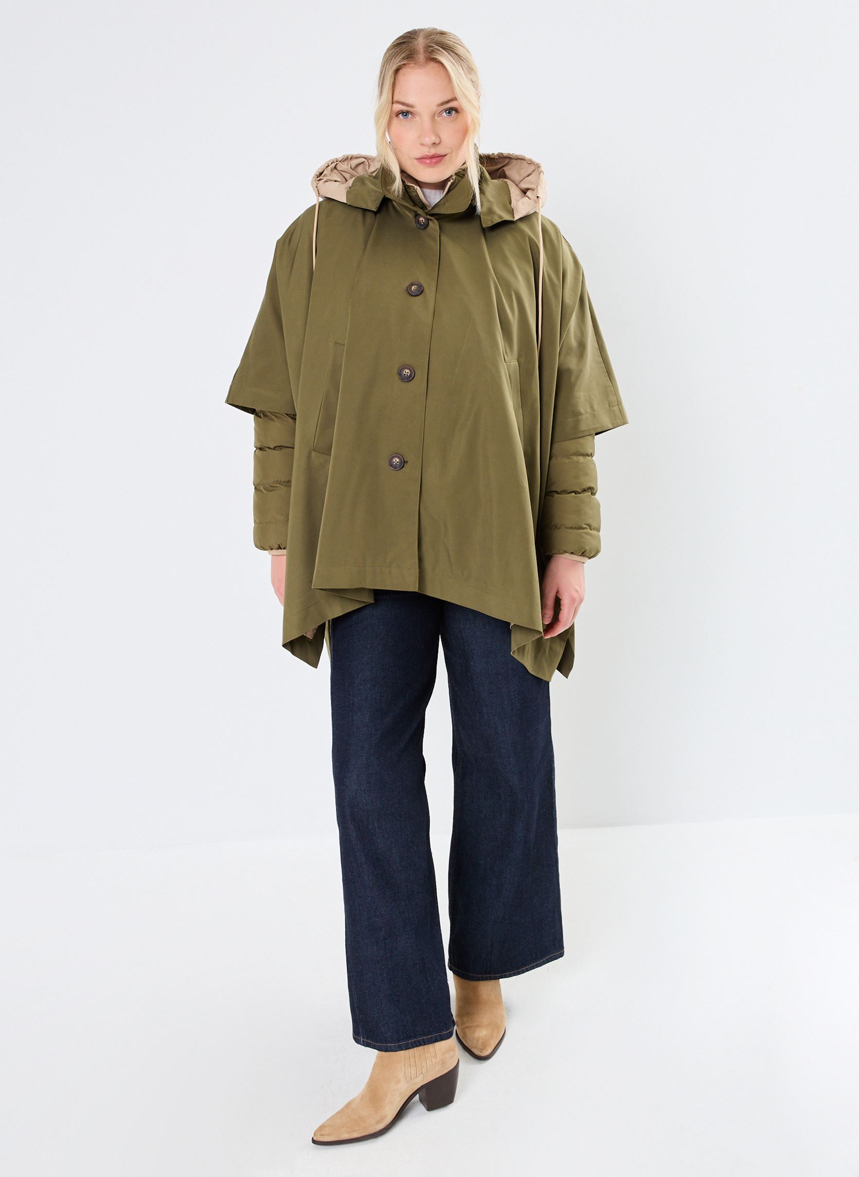 Manteaux VESTE CAPE ISADORA femme vert Stella Forest Manteaux VESTE CAPE ISADORA femme vert Kaki