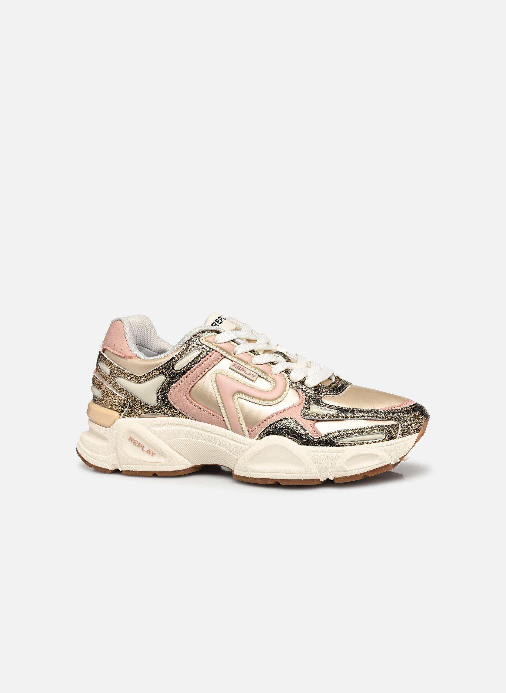 Niedrige Sneaker Destiny W Light damen gold und bronze Replay Niedrige Sneaker Destiny W Light damen gold und bronze PLATIN/PINK