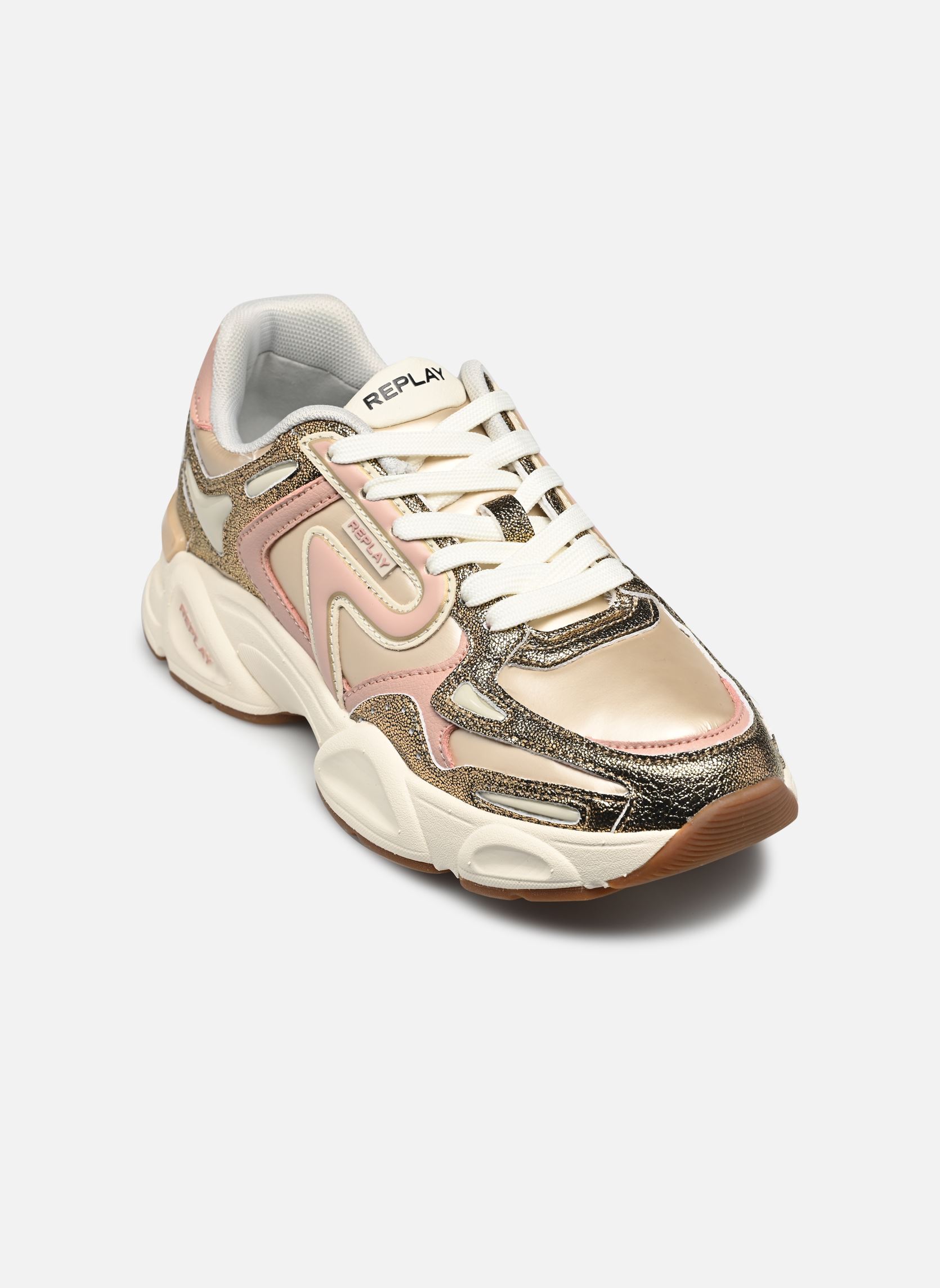 Niedrige Sneaker Destiny W Light damen gold und bronze Replay Niedrige Sneaker Destiny W Light damen gold und bronze PLATIN/PINK