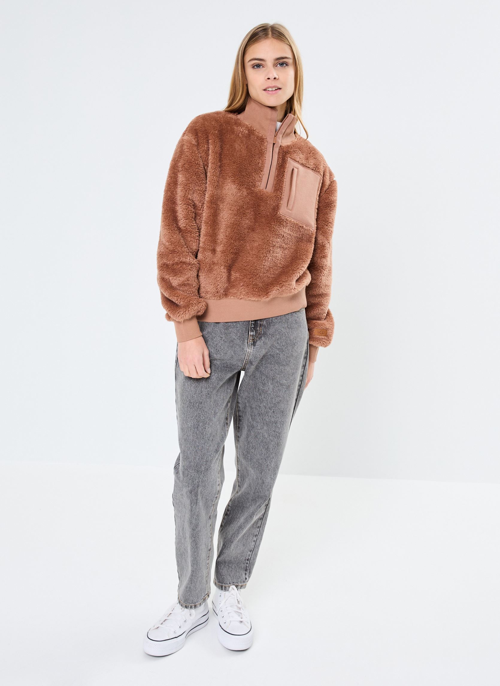 Sweats zippés W JANEANN HALF ZIP femme marron UGG Sweats zippés W JANEANN HALF ZIP femme marron CEDAR BARK