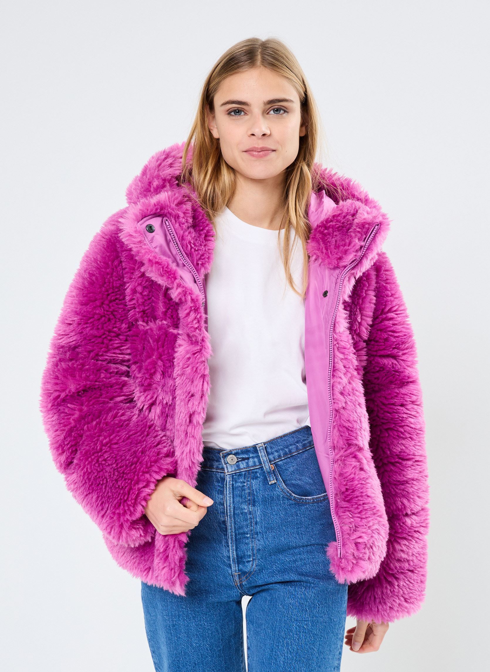 UGG Piumini W RONNEY PUFFER JACKET HIGH PILE donna rosa online