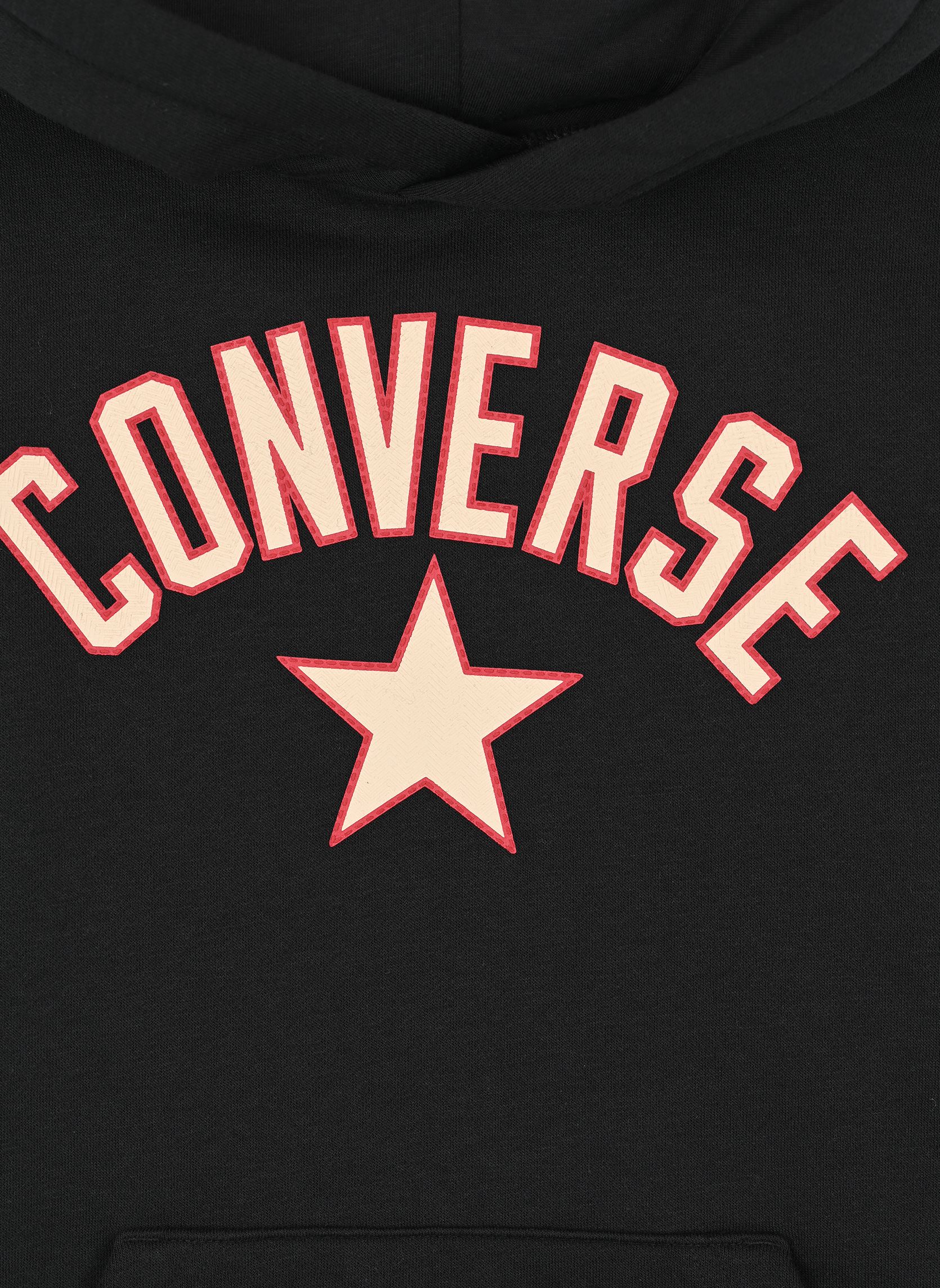 Felpe con cappuccio Converse Arch Flc Po bambino nero Converse Apparel Felpe con cappuccio Converse Arch Flc Po bambino nero BLACK