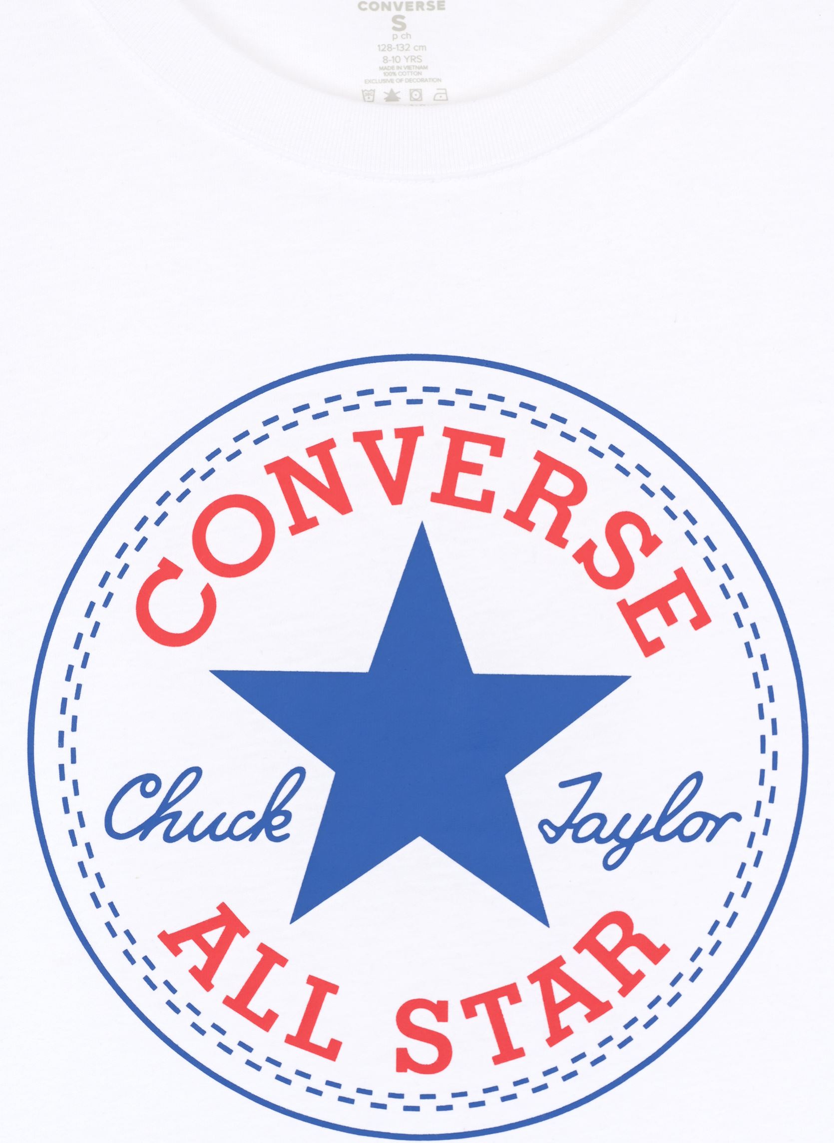 Langarm-T-Shirts Cnvb Chuck Patch Ls Tee jungen weiß Converse Apparel Langarm-T-Shirts Cnvb Chuck Patch Ls Tee jungen weiß White