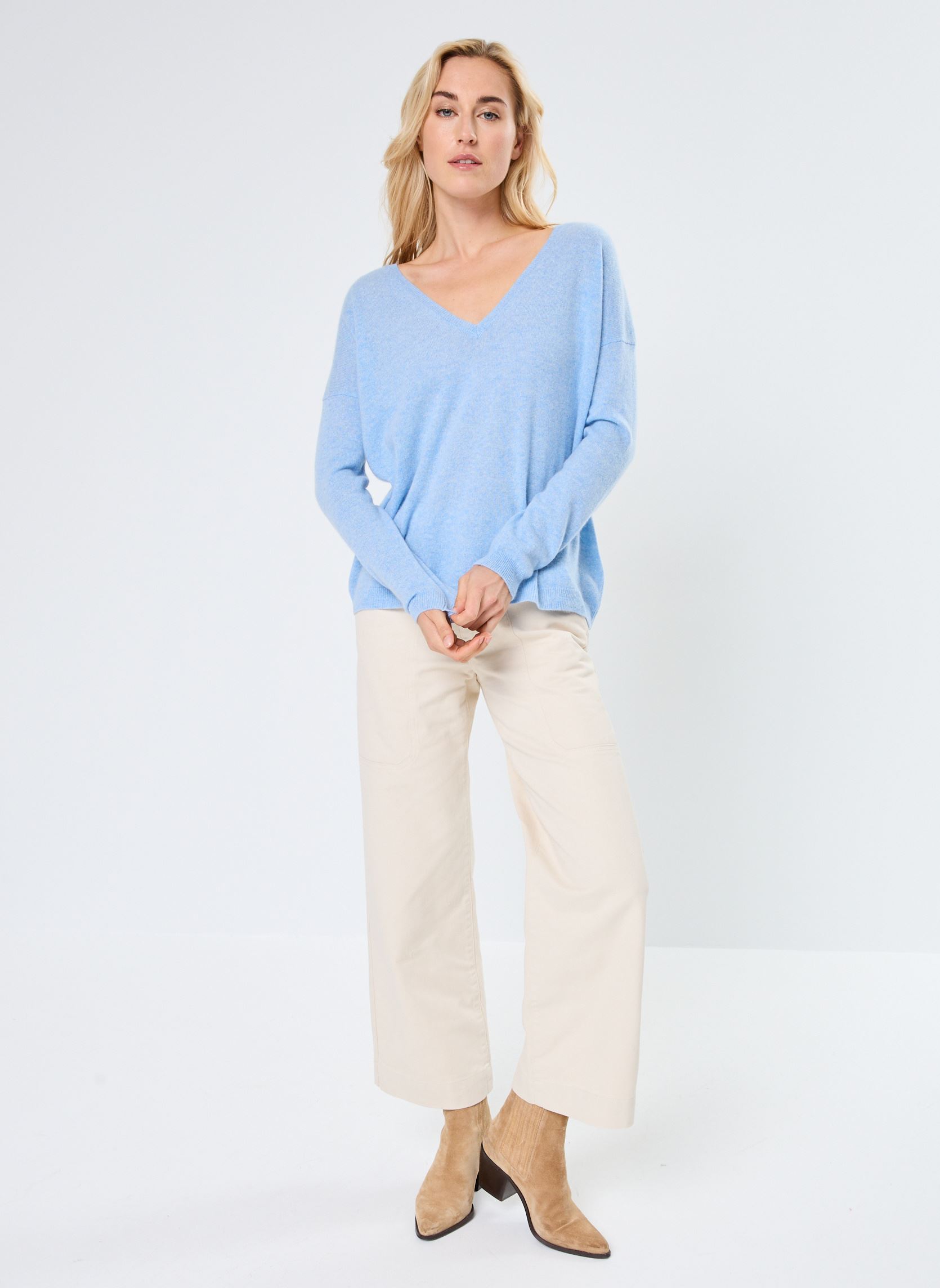 Pulls ANGELE femme bleu Absolut Cashmere Pulls ANGELE femme bleu CLOUDY BLUE