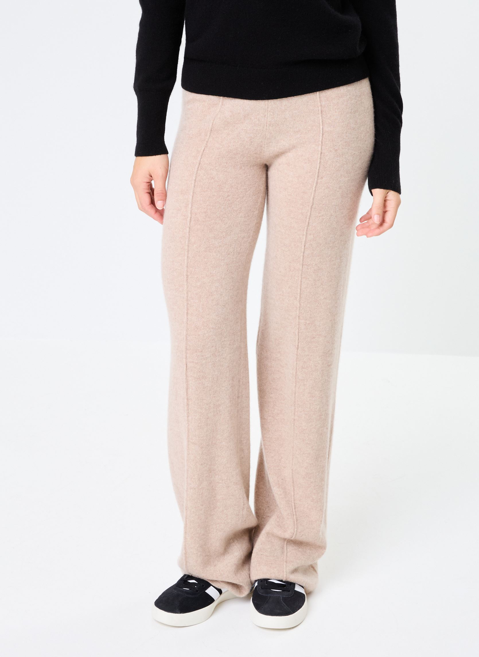 Wijde broeken MEATH dames bruin Absolut Cashmere Wijde broeken MEATH dames bruin CHESTNUT