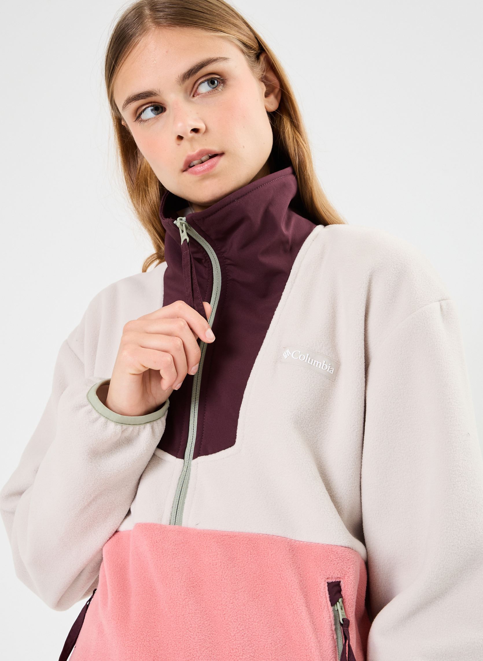 Fleece truien Sequoia Grove 1/2 Zip Fleece dames bruin Columbia Fleece truien Sequoia Grove 1/2 Zip Fleece dames bruin DARK STONE, PINK AGAVE