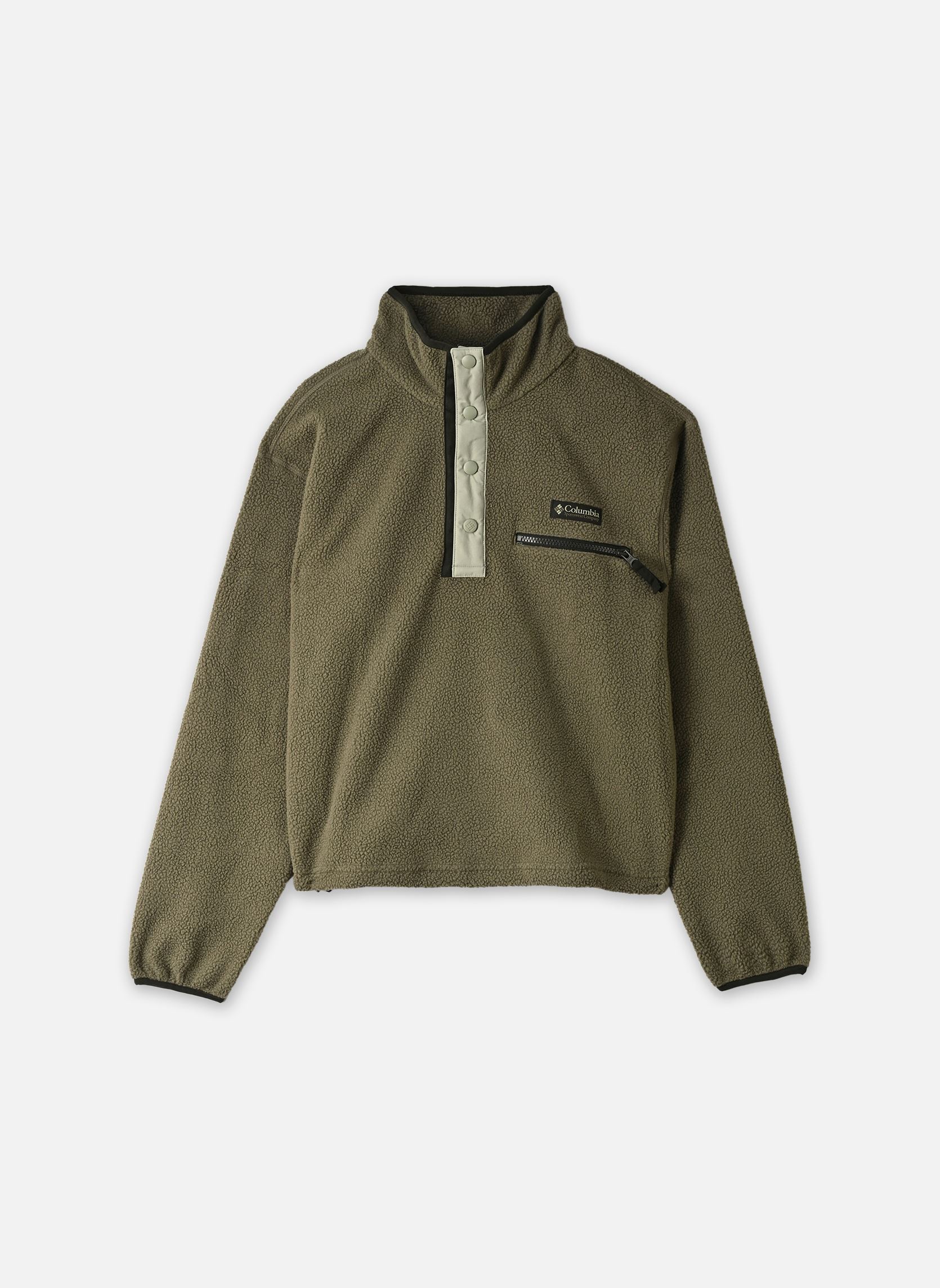 Vestes polaires Helvetia II Cropped Half Snap Fleece femme vert Columbia Vestes polaires Helvetia II Cropped Half Snap Fleece femme vert STONE GREEN, SAFARI