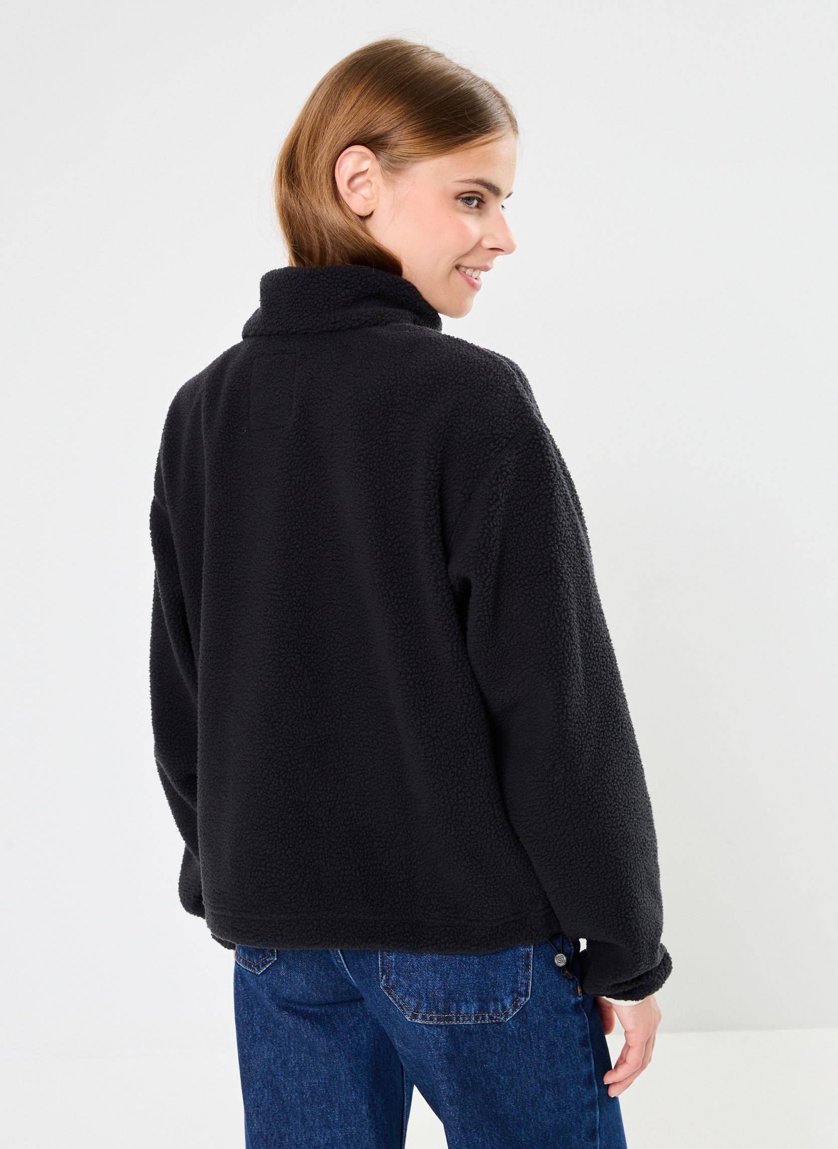 Fleece truien Helvetia II Cropped Half Snap Fleece dames zwart Columbia Fleece truien Helvetia II Cropped Half Snap Fleece dames zwart BLACK