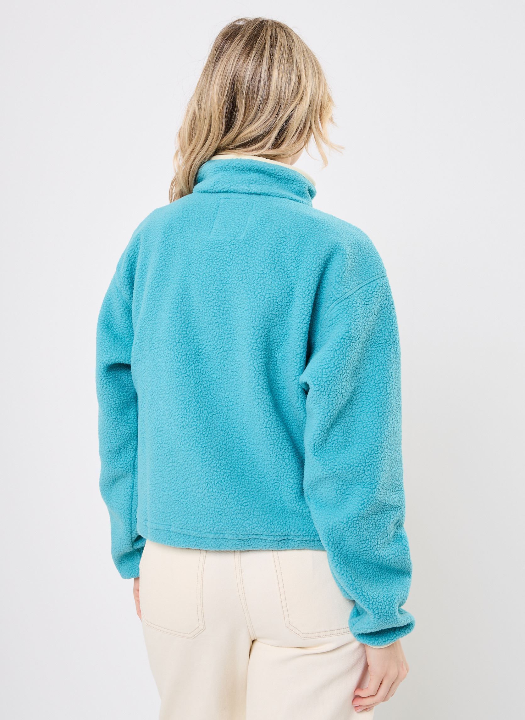 Pulls polaire Helvetia II Cropped Half Snap Fleece femme bleu Columbia Pulls polaire Helvetia II Cropped Half Snap Fleece femme bleu TEAL