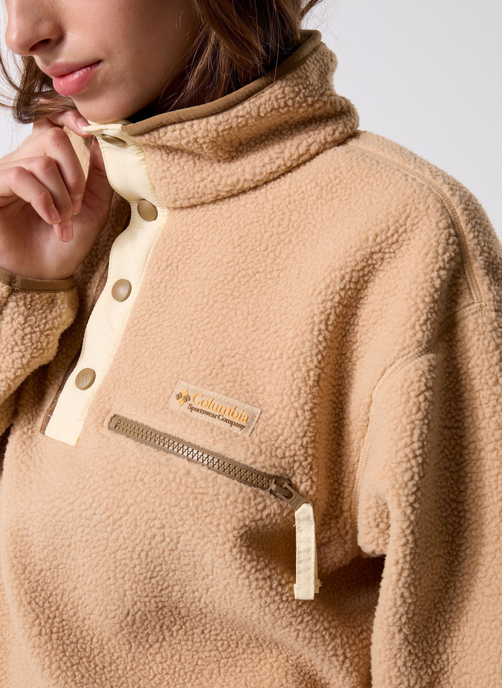 Pulls polaire Helvetia II Cropped Half Snap Fleece femme marron Columbia Pulls polaire Helvetia II Cropped Half Snap Fleece femme marron CANOE
