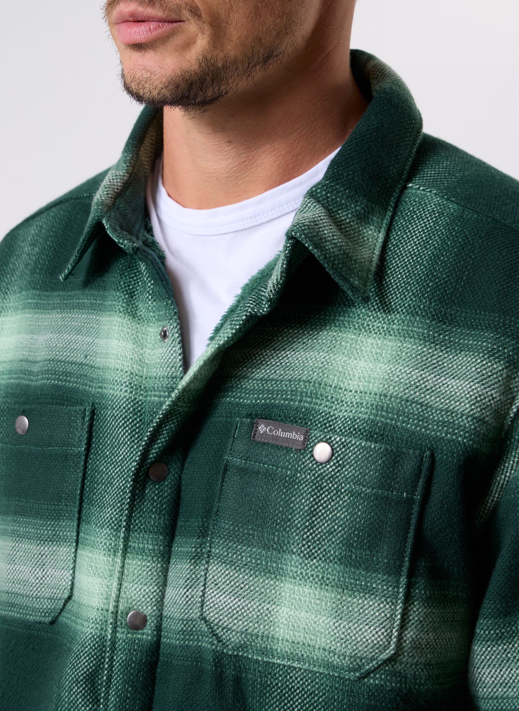 Chemises Windward II Shirt Jacket homme vert Columbia Chemises Windward II Shirt Jacket homme vert RAIN FOREST BLURRED OMBRE