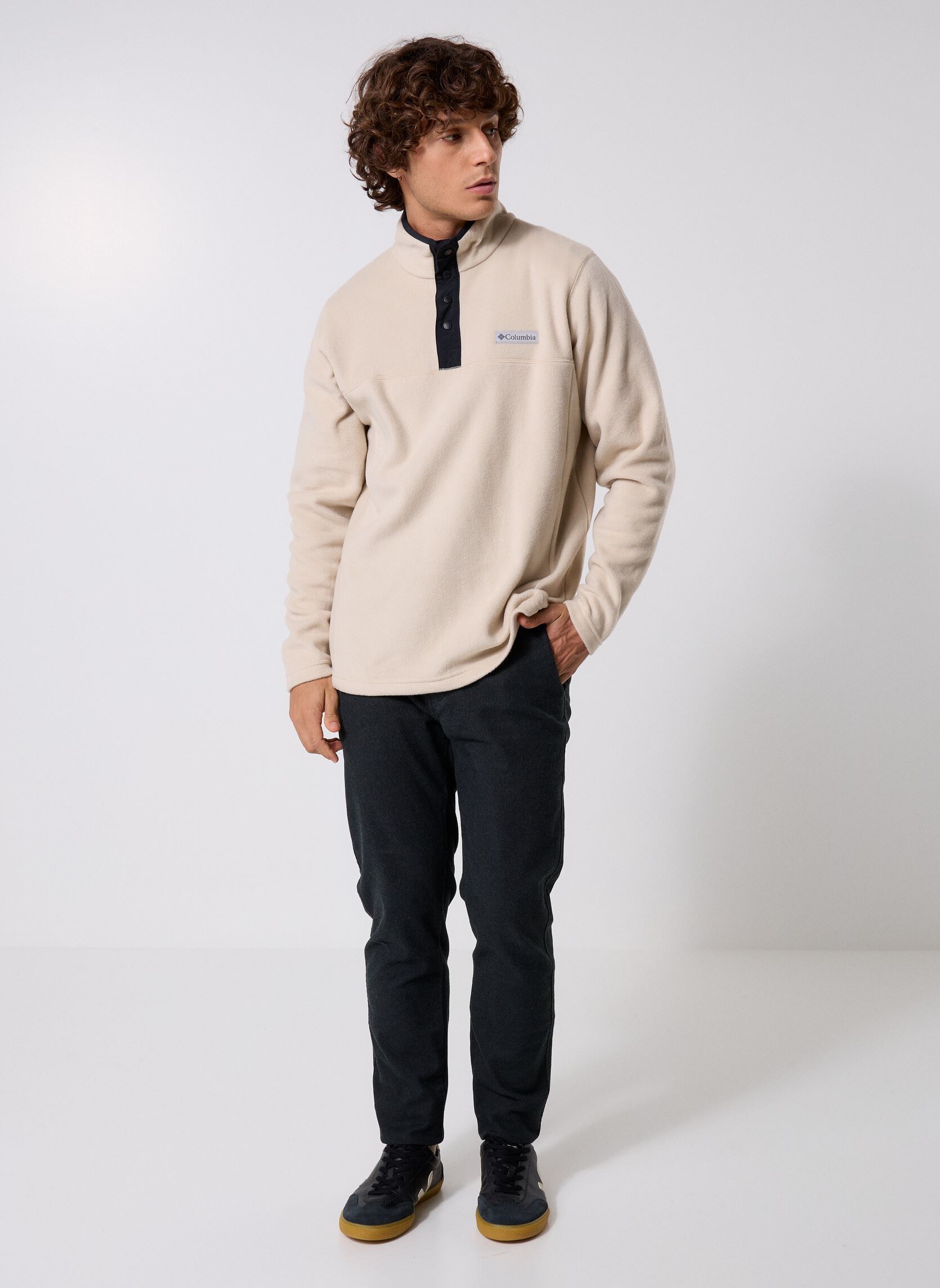 Pull Columbia Homme – Vert Olive, Taille M – Polaire Douce, Manches Longues