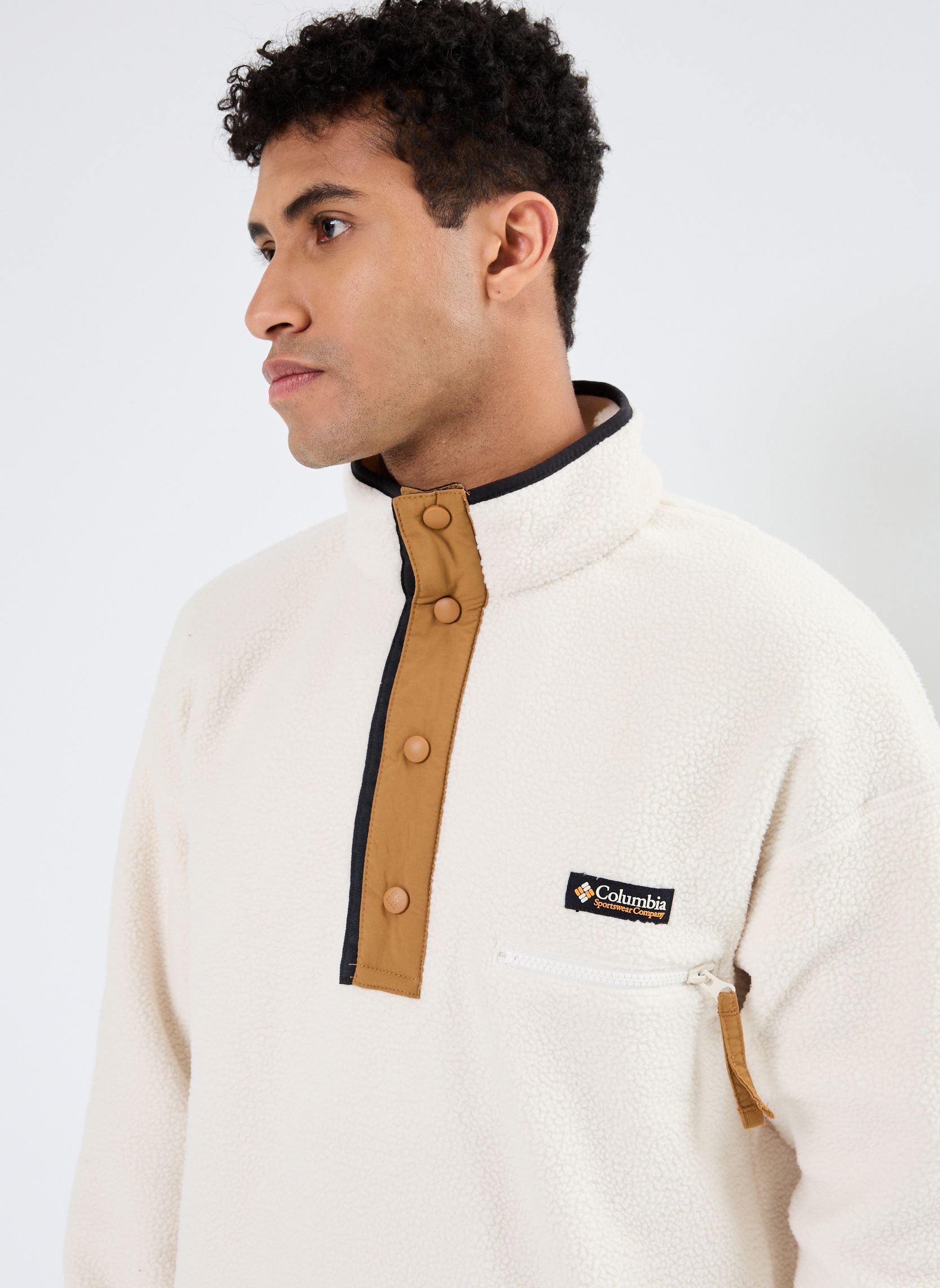 Fleece truien Helvetia II Half Snap Fleece heren wit Columbia Fleece truien Helvetia II Half Snap Fleece heren wit CHALK