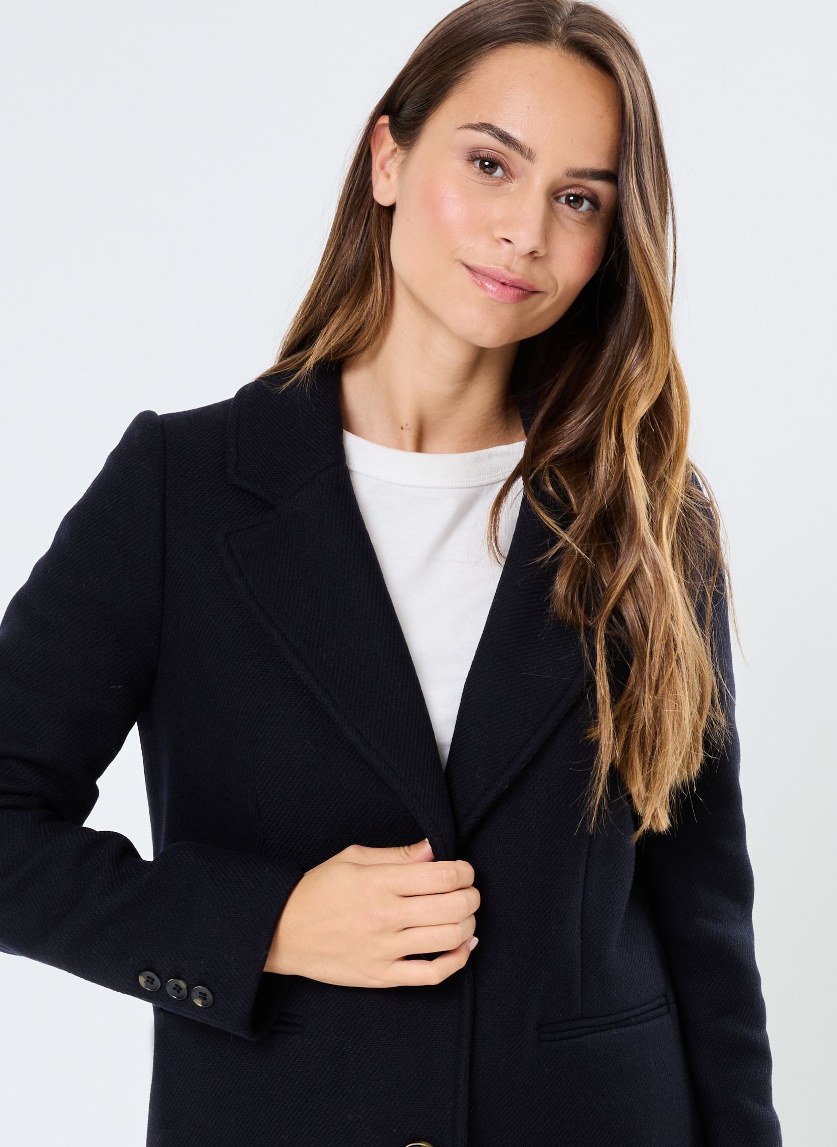 Manteaux GABBY laine femme bleu Georgia Rose Manteaux GABBY laine femme bleu MARINE