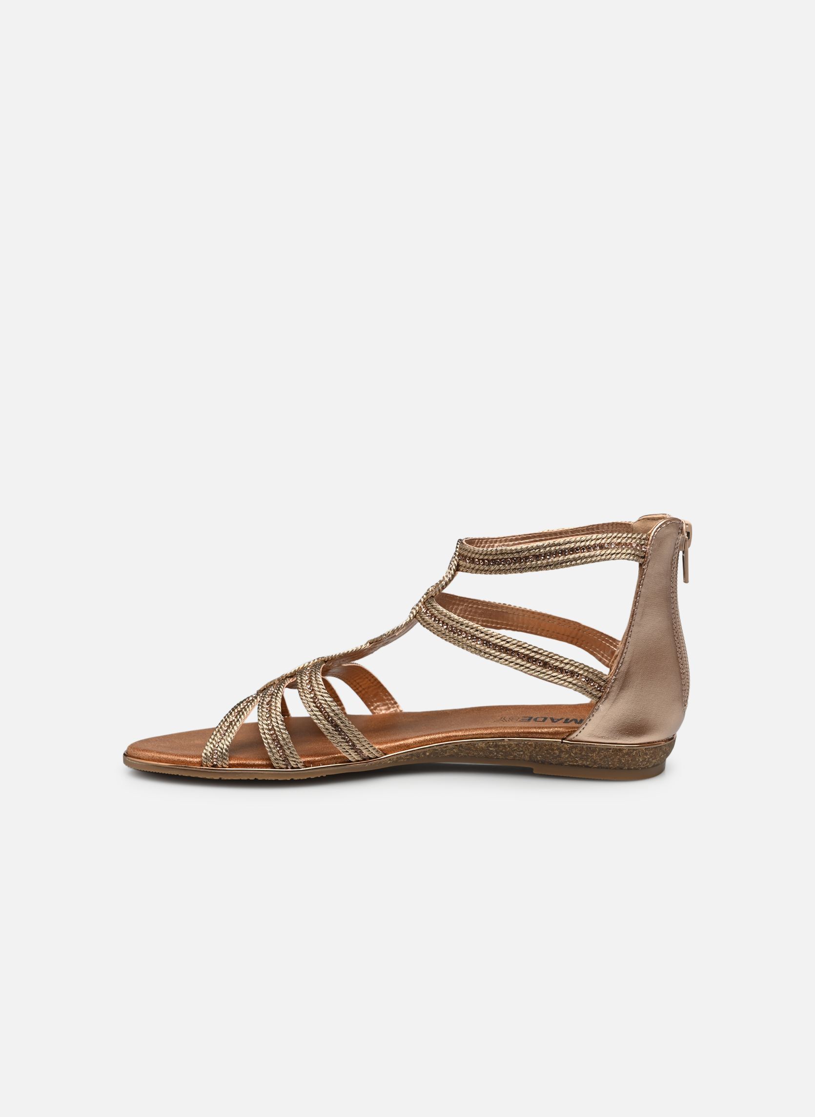 Platte sandalen Sandales THESSE dames goud en brons MADE BY Platte sandalen Sandales THESSE dames goud en brons Doré
