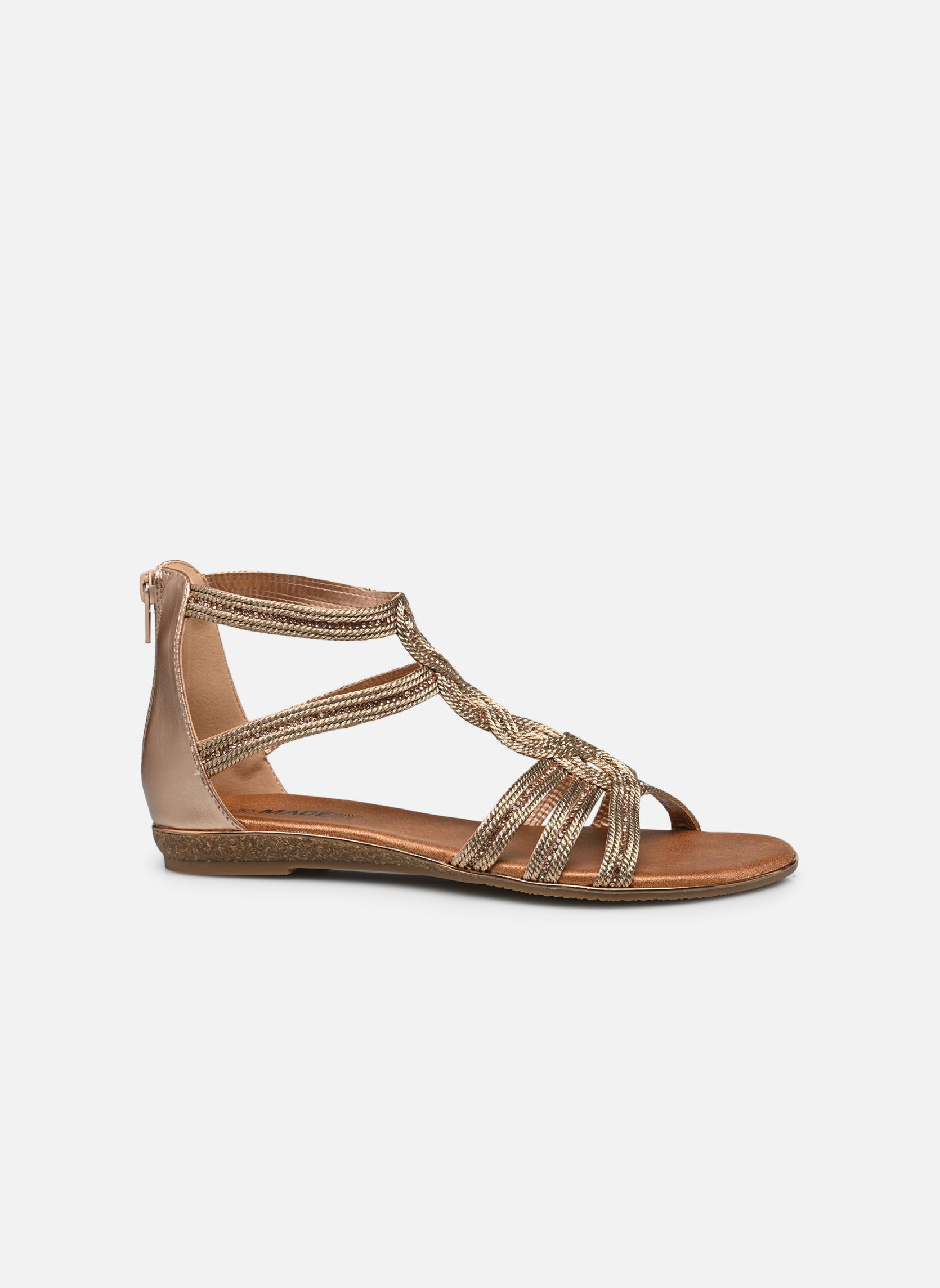 Platte sandalen Sandales THESSE dames goud en brons MADE BY Platte sandalen Sandales THESSE dames goud en brons Doré