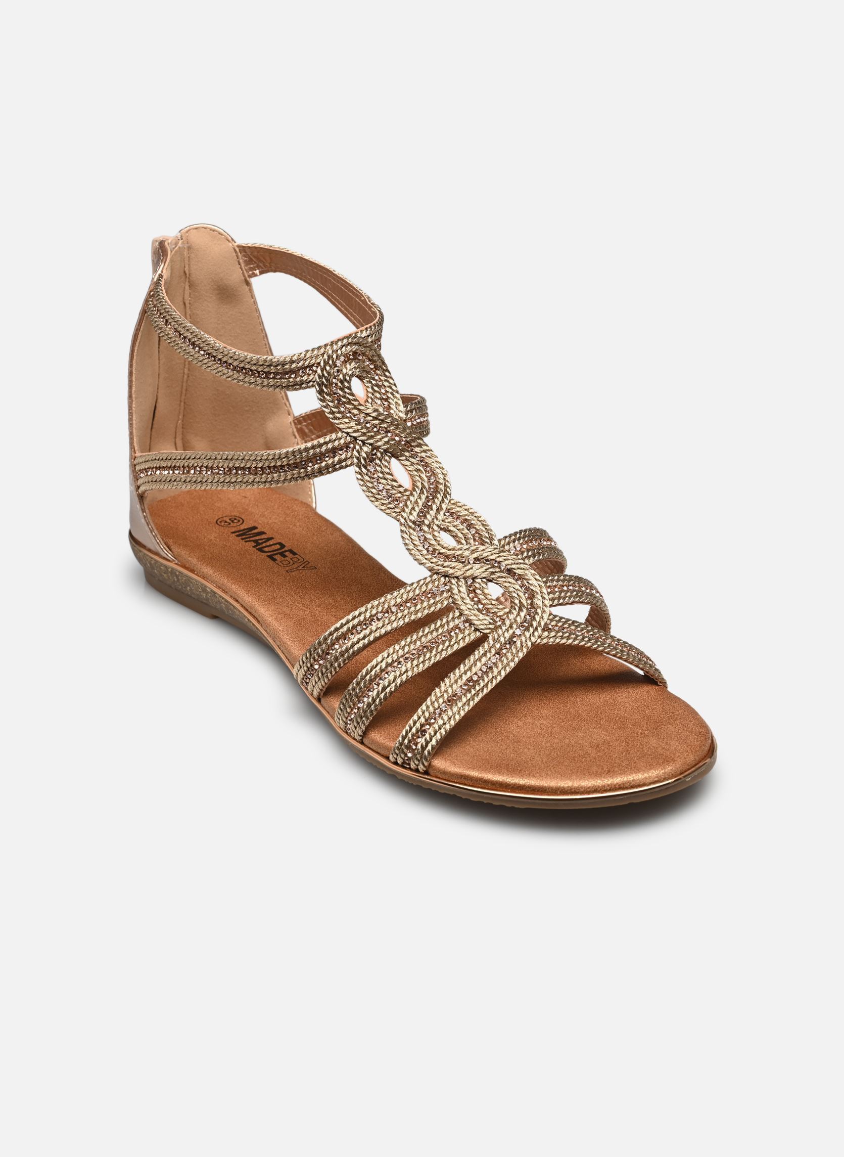Platte sandalen Sandales THESSE dames goud en brons MADE BY Platte sandalen Sandales THESSE dames goud en brons Doré