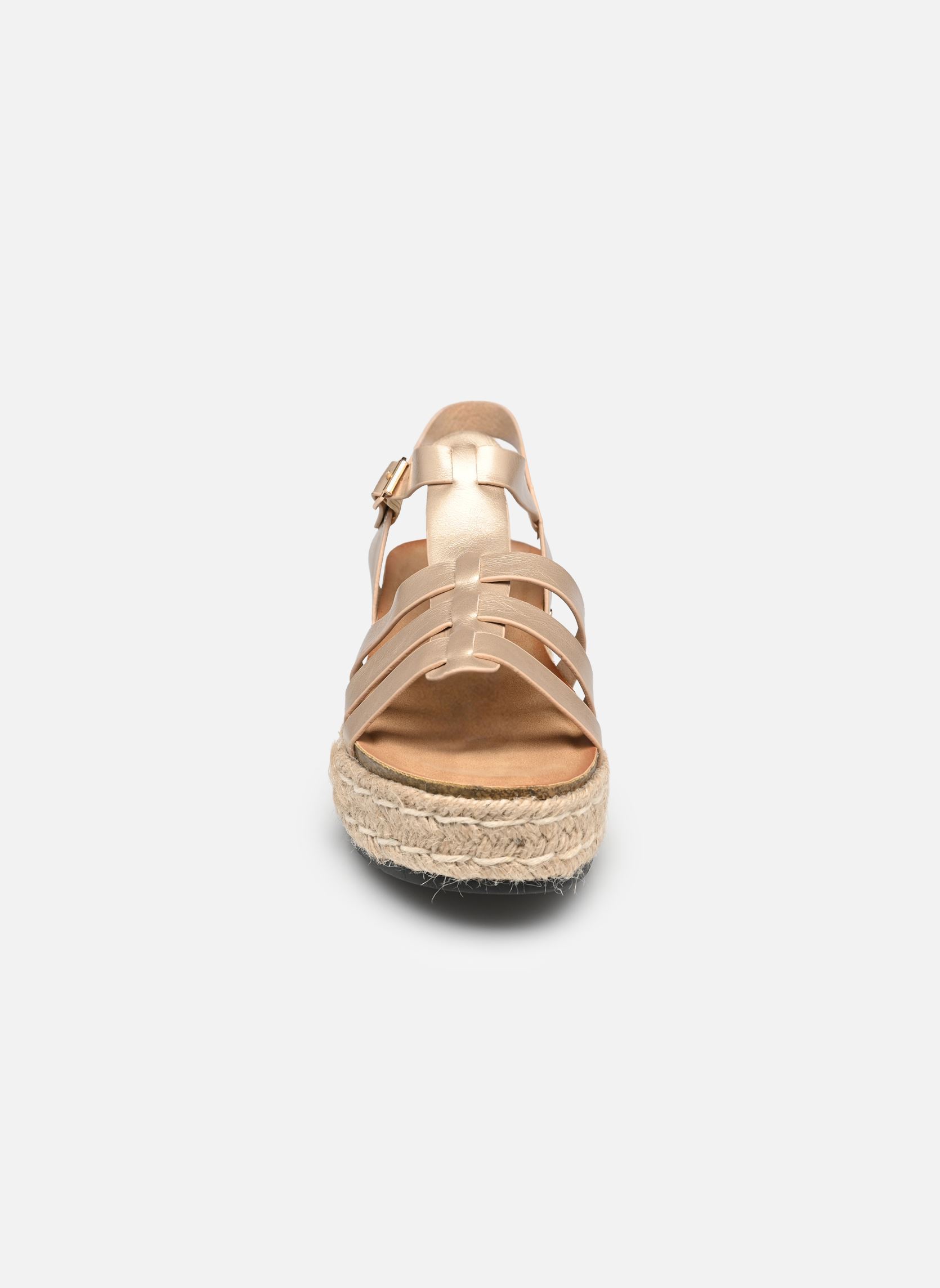 Sandalen met sleehak en plateau Sandales THABLOC dames goud en brons MADE BY Sandalen met sleehak en plateau Sandales THABLOC dames goud en brons DORÉ