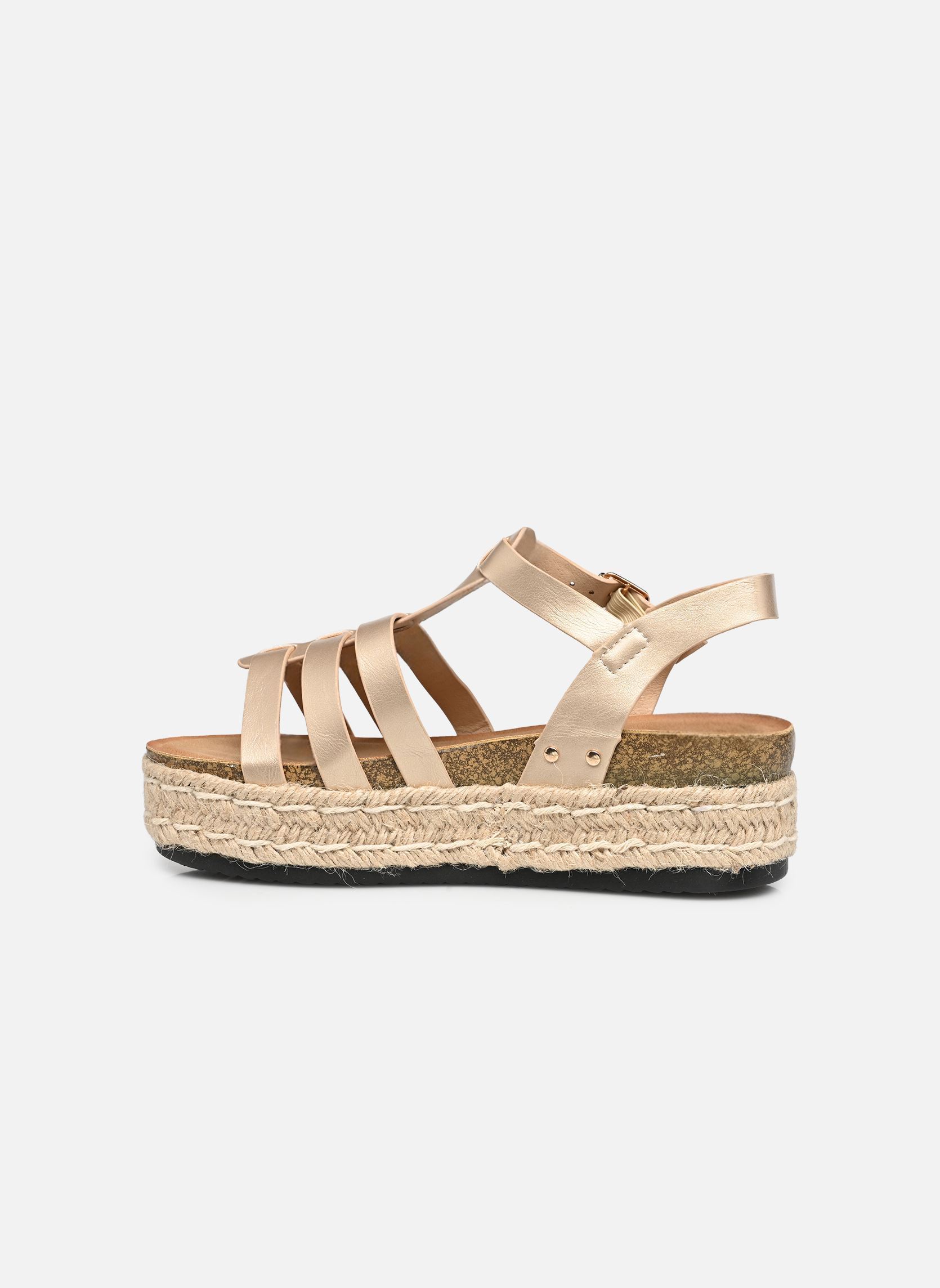 Sandalen met sleehak en plateau Sandales THABLOC dames goud en brons MADE BY Sandalen met sleehak en plateau Sandales THABLOC dames goud en brons DORÉ