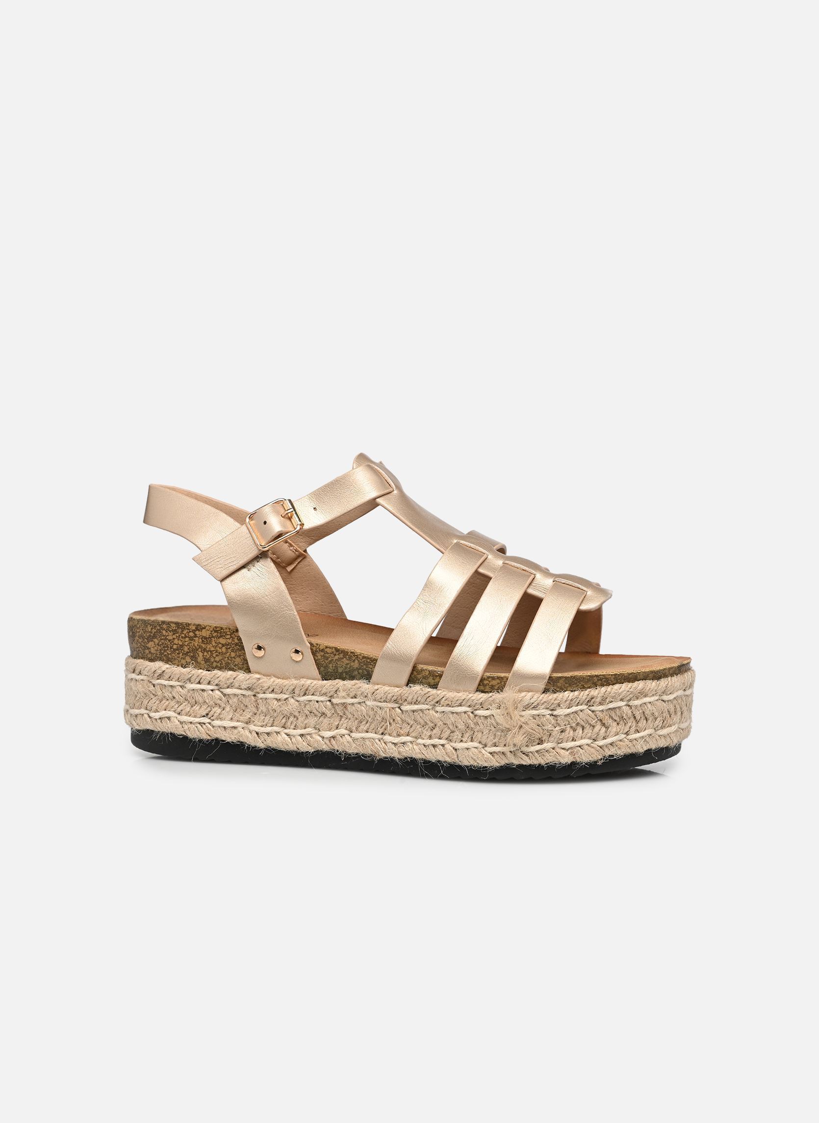 Sandalen met sleehak en plateau Sandales THABLOC dames goud en brons MADE BY Sandalen met sleehak en plateau Sandales THABLOC dames goud en brons DORÉ