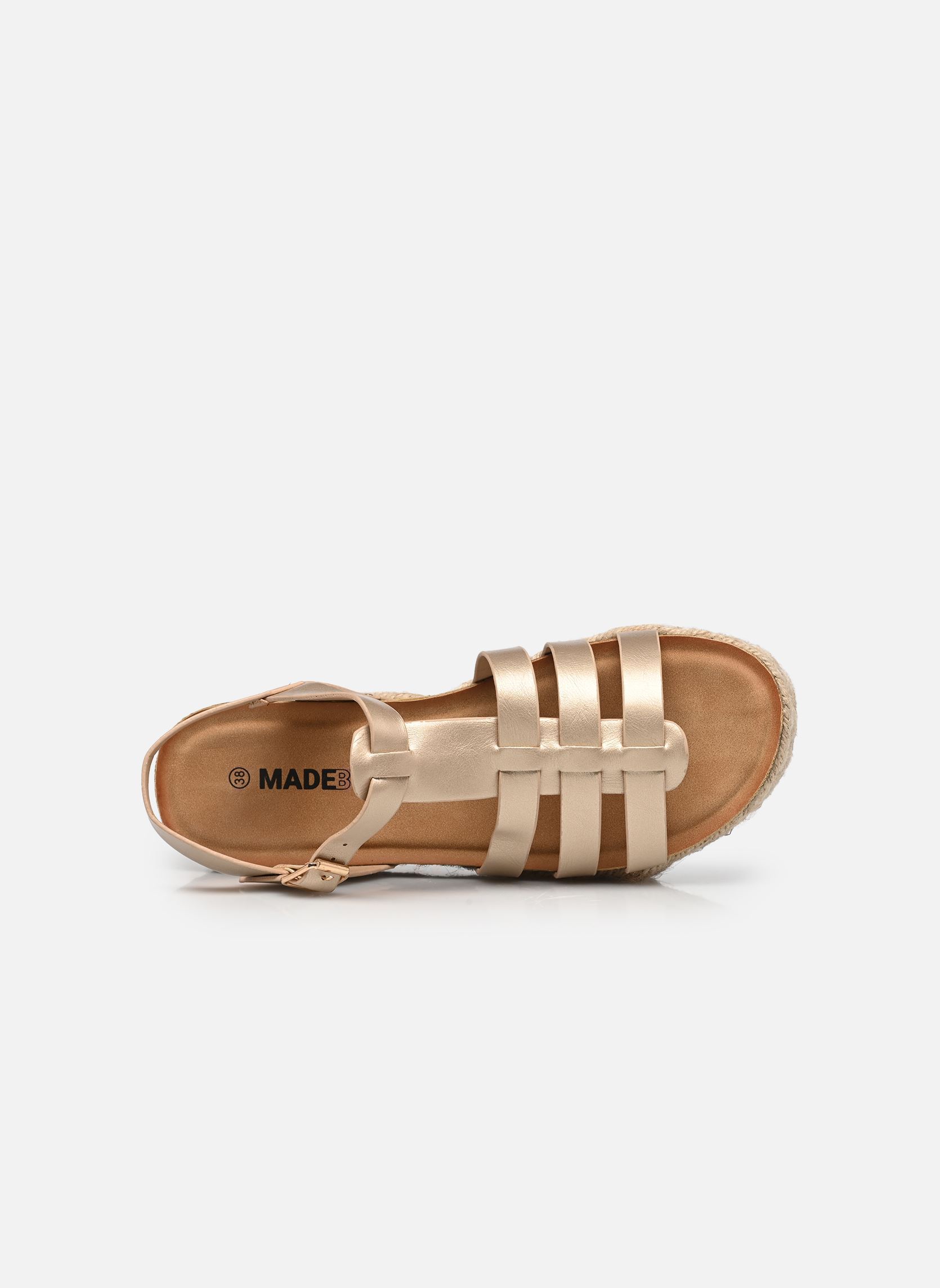 Sandalen met sleehak en plateau Sandales THABLOC dames goud en brons MADE BY Sandalen met sleehak en plateau Sandales THABLOC dames goud en brons DORÉ