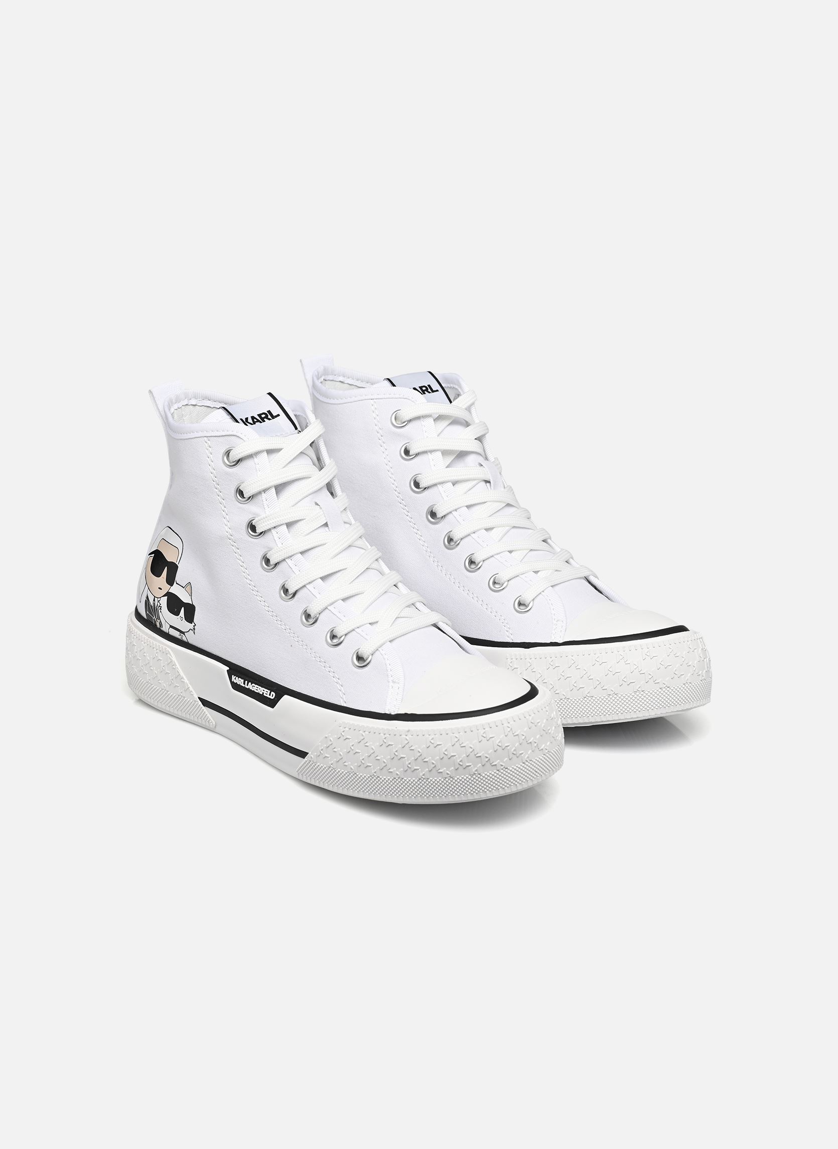 Leinen-Sneaker KAMPUS MAX III Twin NFT Hi Lace damen weiß Karl Lagerfeld Leinen-Sneaker KAMPUS MAX III Twin NFT Hi Lace damen weiß White canvas