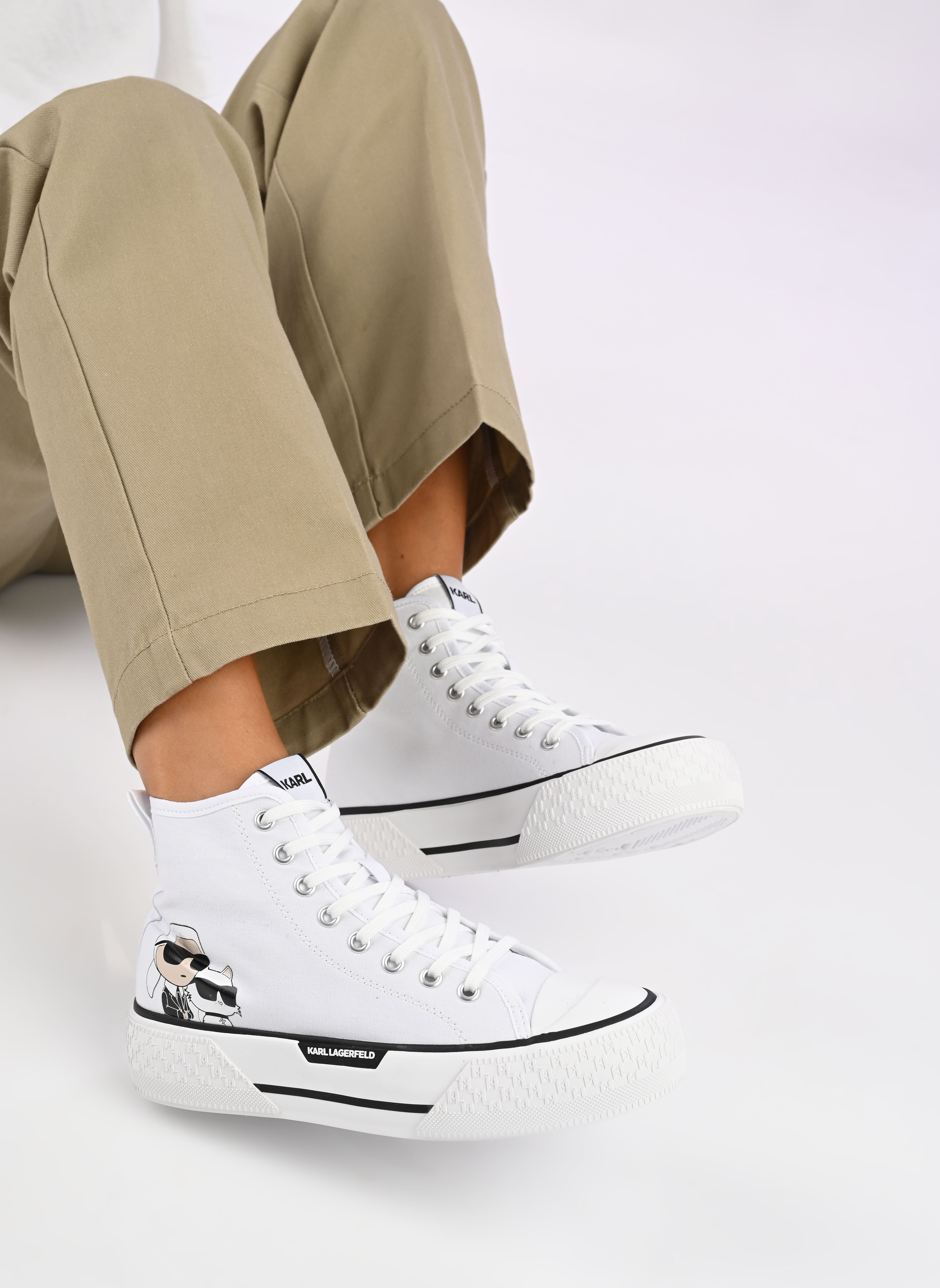 Leinen-Sneaker KAMPUS MAX III Twin NFT Hi Lace damen weiß Karl Lagerfeld Leinen-Sneaker KAMPUS MAX III Twin NFT Hi Lace damen weiß White canvas