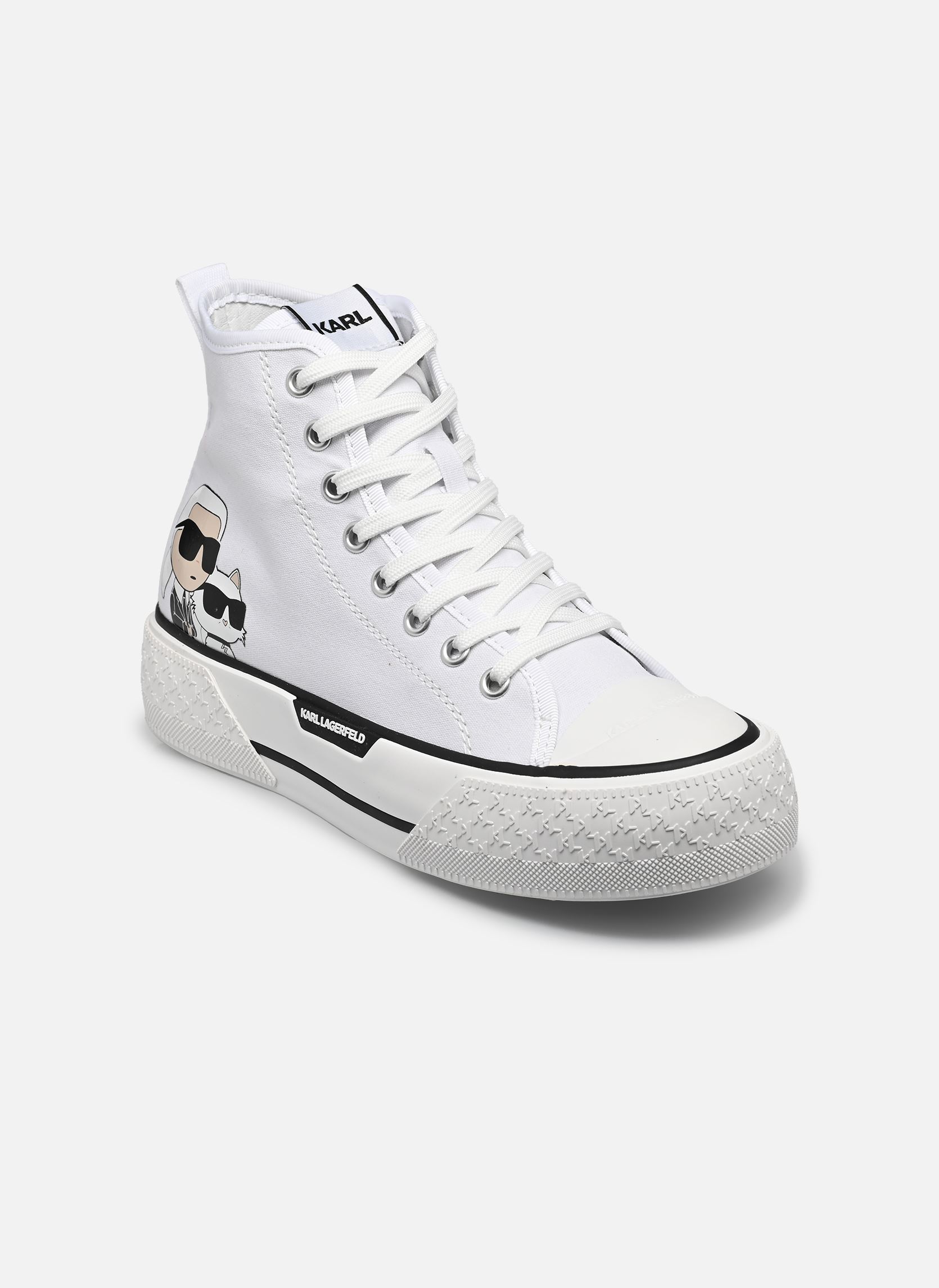 Leinen-Sneaker KAMPUS MAX III Twin NFT Hi Lace damen weiß Karl Lagerfeld Leinen-Sneaker KAMPUS MAX III Twin NFT Hi Lace damen weiß White canvas