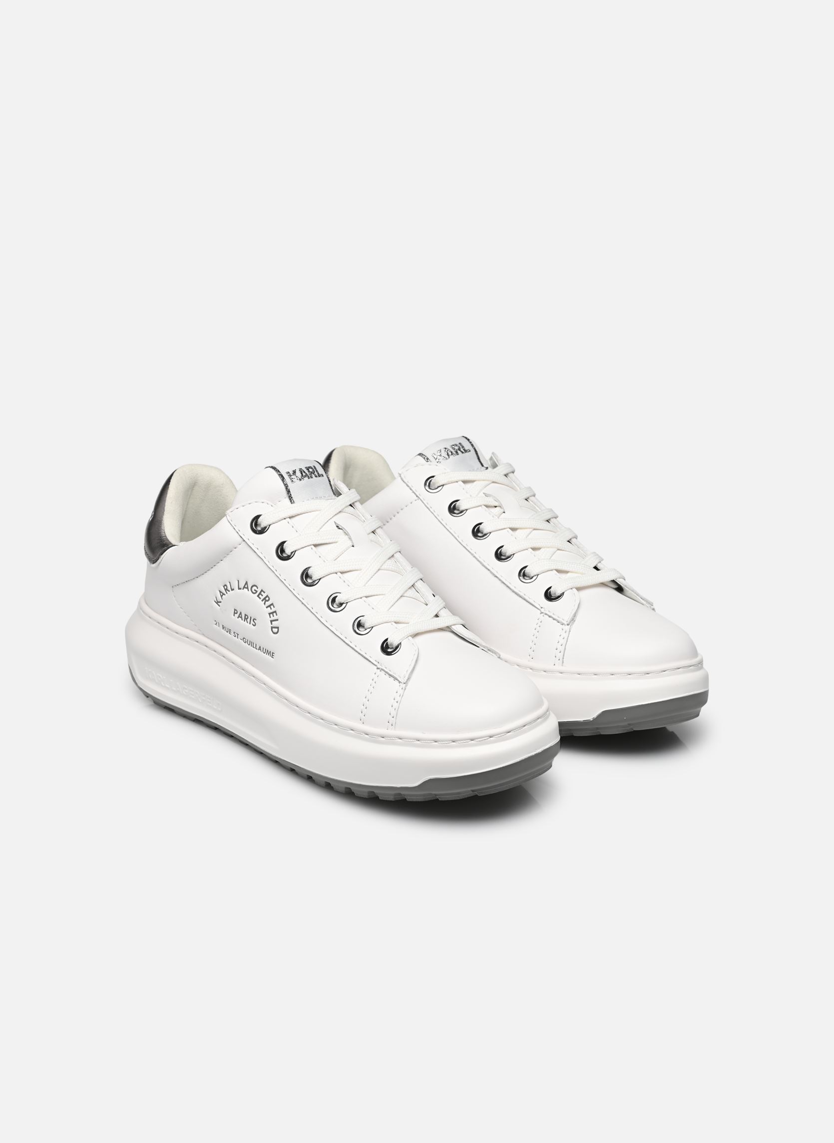Baskets basses KAPRI LUG Maison Karl Lace femme blanc Karl Lagerfeld Baskets basses KAPRI LUG Maison Karl Lace femme blanc White Lthr W/Silver