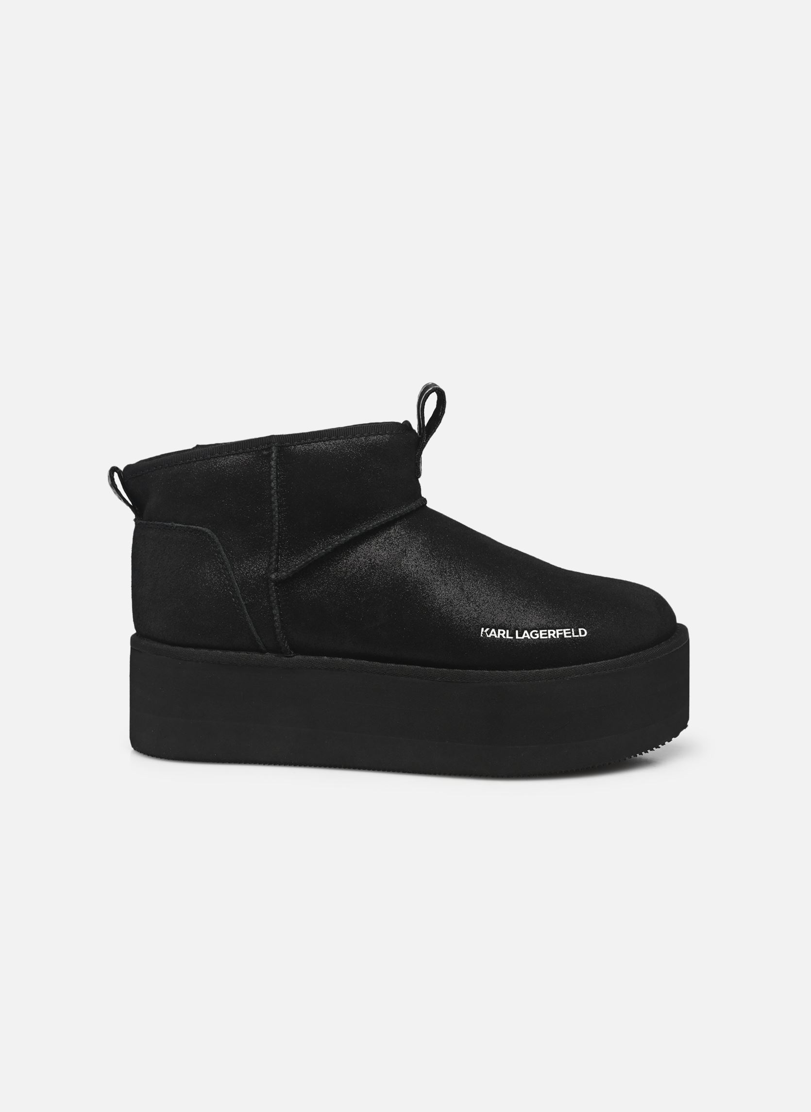 Bottines fourrées THERMO Lo Slip On Boot femme noir Karl Lagerfeld Bottines fourrées THERMO Lo Slip On Boot femme noir Black Shimmer Suede
