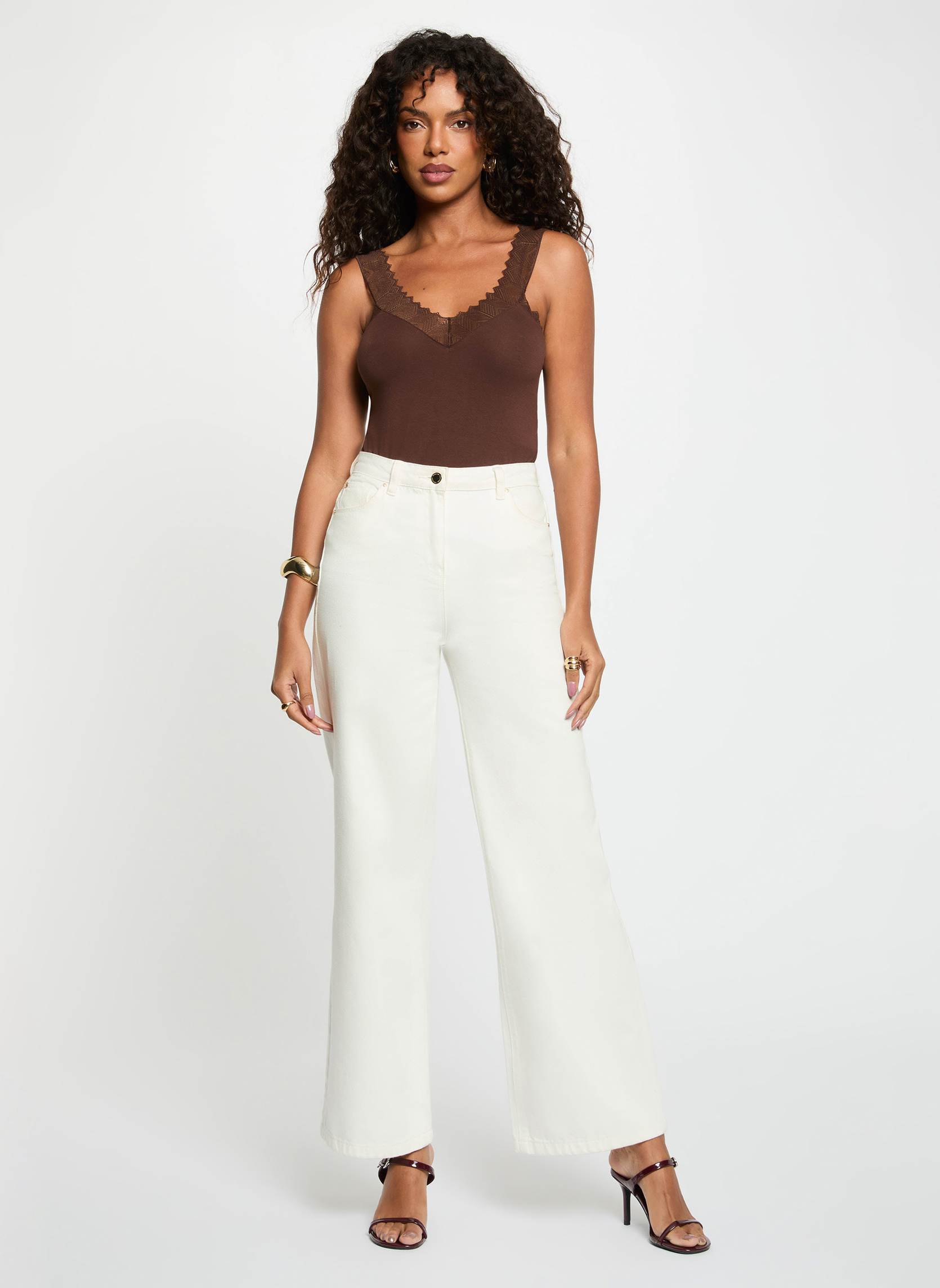Tops 242-DNAE femme marron Morgan Tops 242-DNAE femme marron Marron foncé