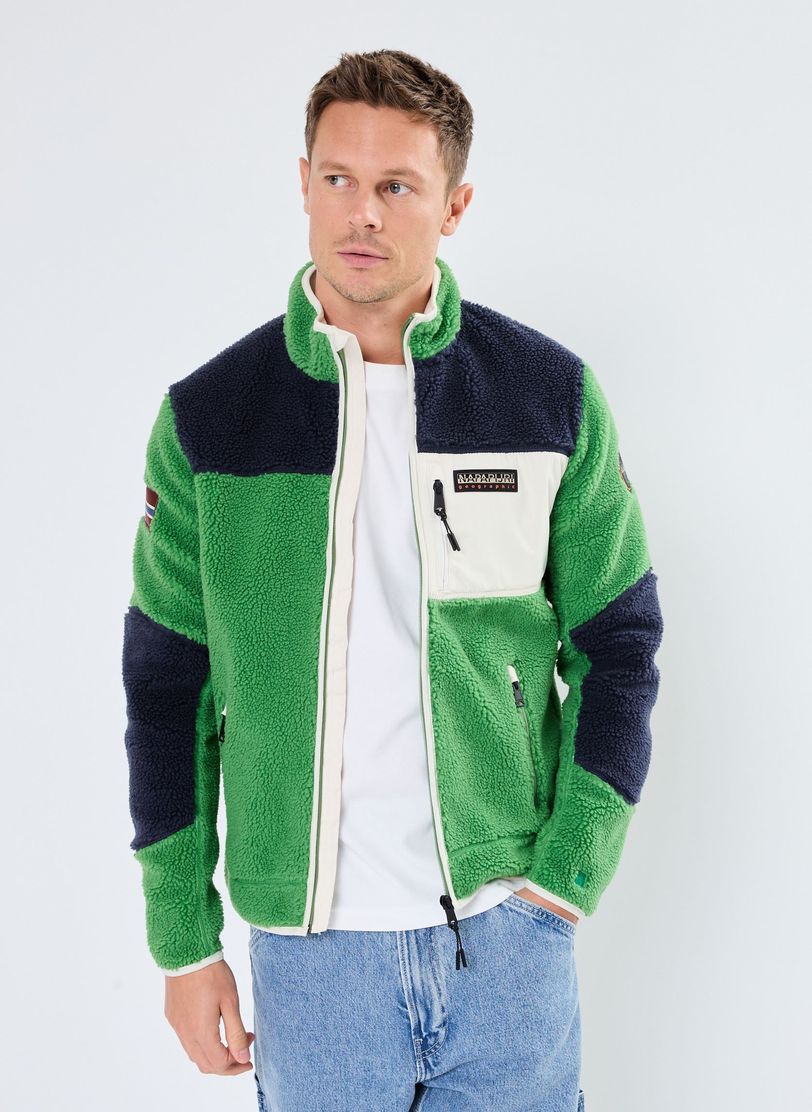 Fleece truien YUPIK FZ 3 G1T heren groen Napapijri Fleece truien YUPIK FZ 3 G1T heren groen GREEN KELLY