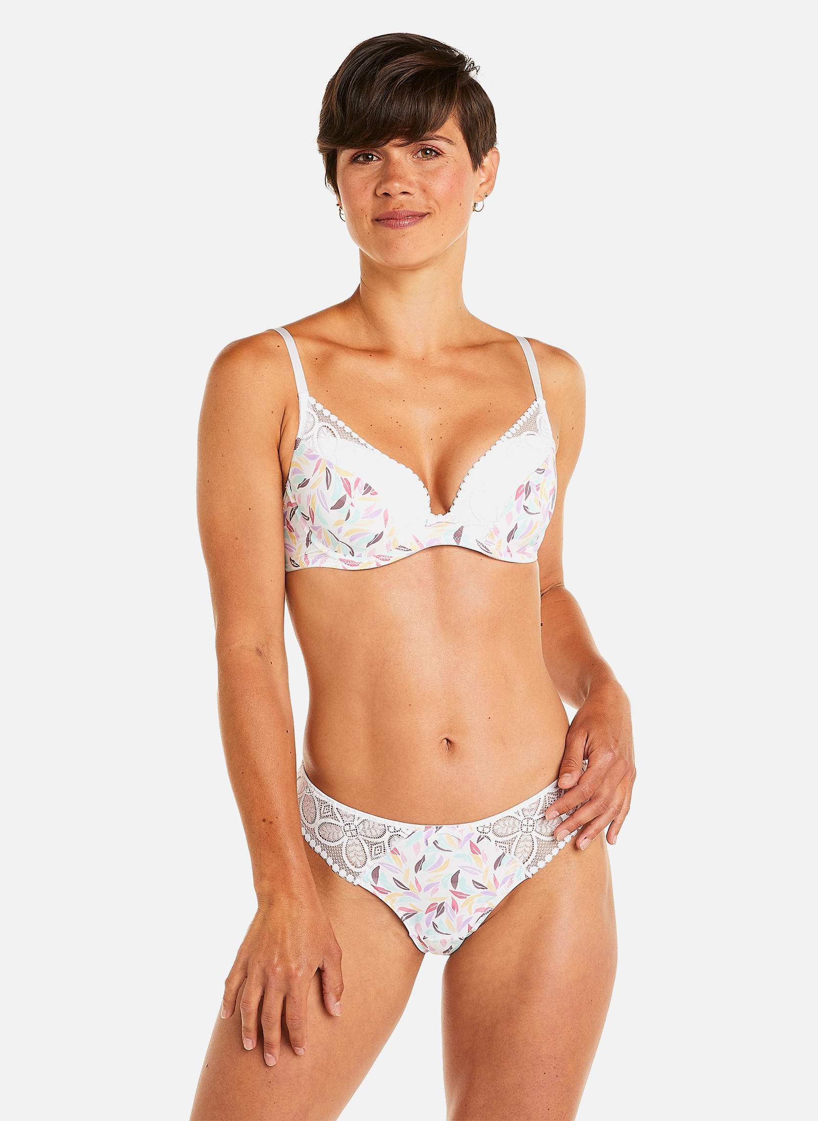 Brassières Soutien-gorge ampliforme coque moulée multico blanc Entracte femme multicolore Pomm'Poire Brassières Soutien-gorge ampliforme coque moulée multico blanc Entracte femme multicolore Multicouleur
