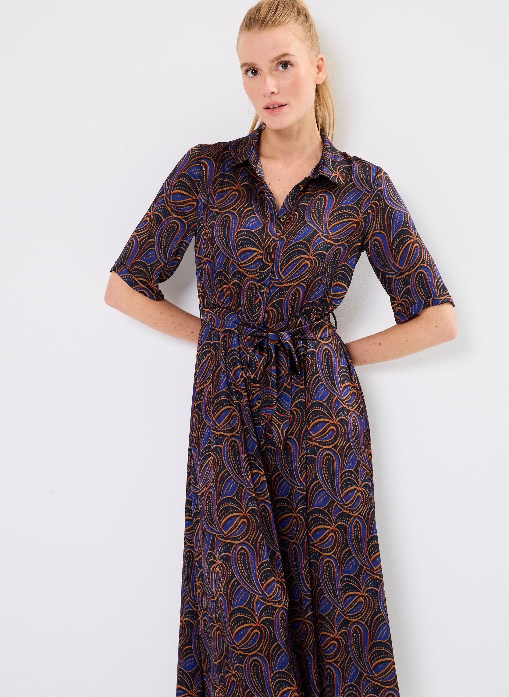 Robes Chemise RCLAIRE2 femme multicolore Georgia Rose Robes Chemise RCLAIRE2 femme multicolore BLEU VIF