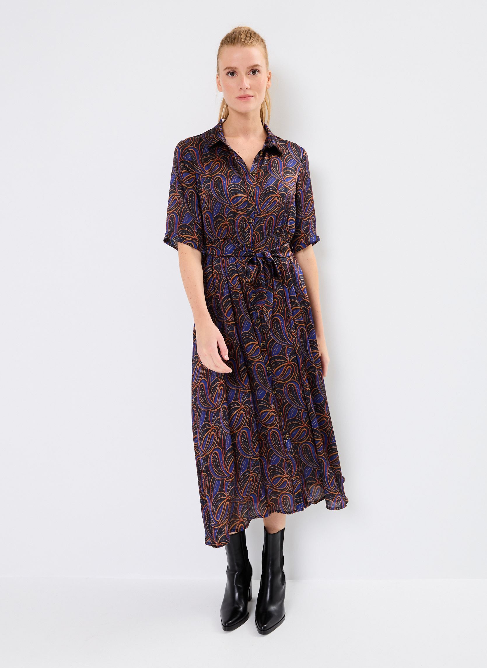 Robes Chemise RCLAIRE2 femme multicolore Georgia Rose Robes Chemise RCLAIRE2 femme multicolore BLEU VIF