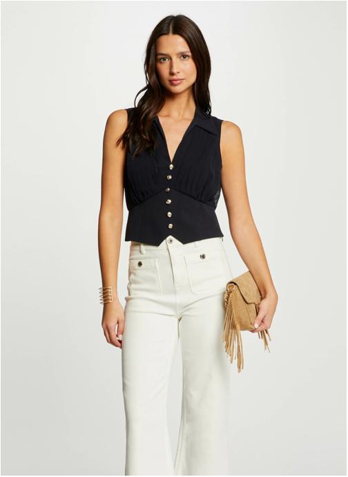 Morgan Gilets 242-OPLI femme bleu
