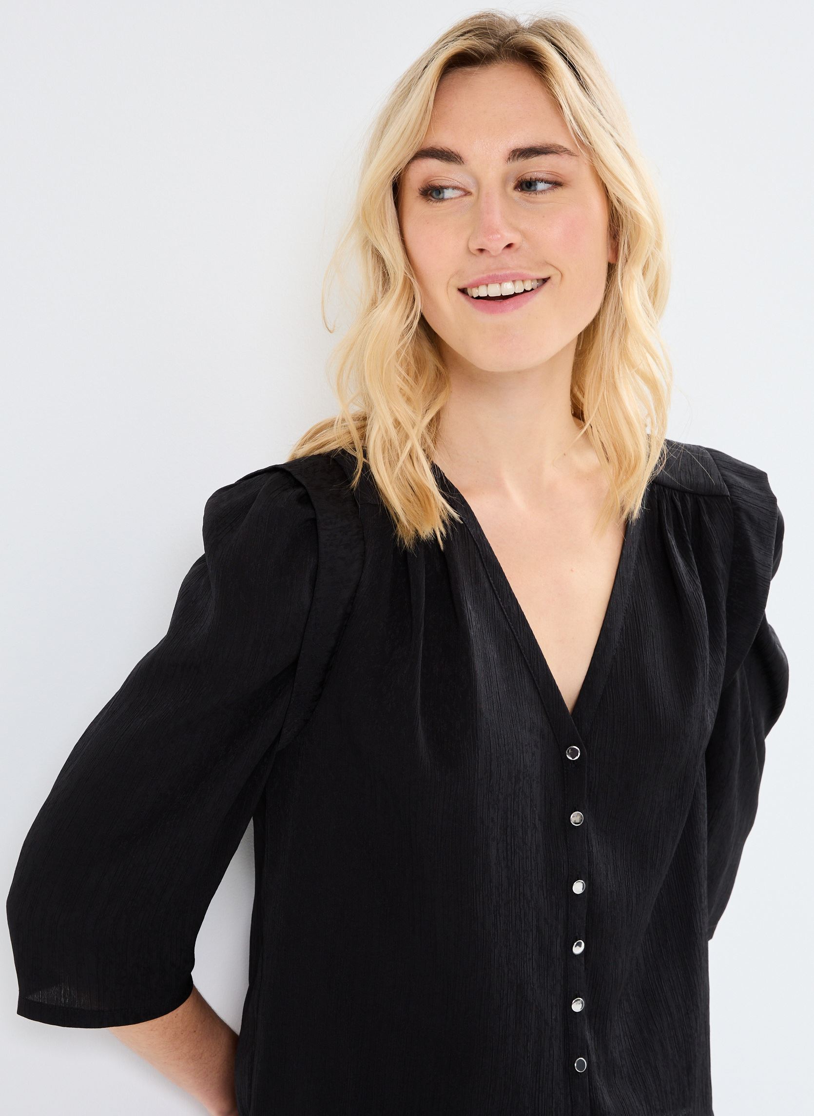 Chemises manches longues CELINA femme noir Georgia Rose Chemises manches longues CELINA femme noir NOIR