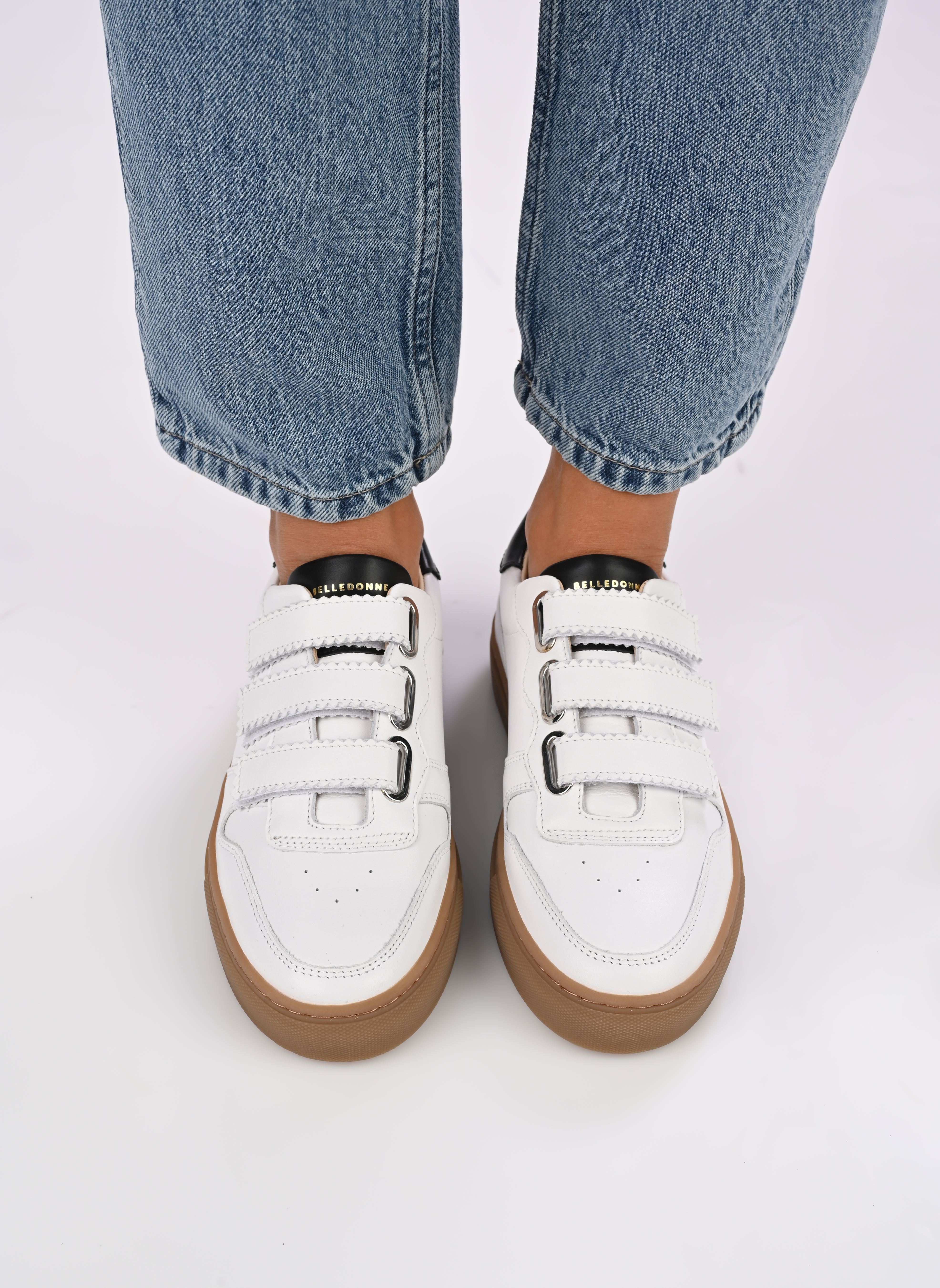 Baskets B0 VELCRO W femme blanc Belledonne Paris Baskets B0 VELCRO W femme blanc White black