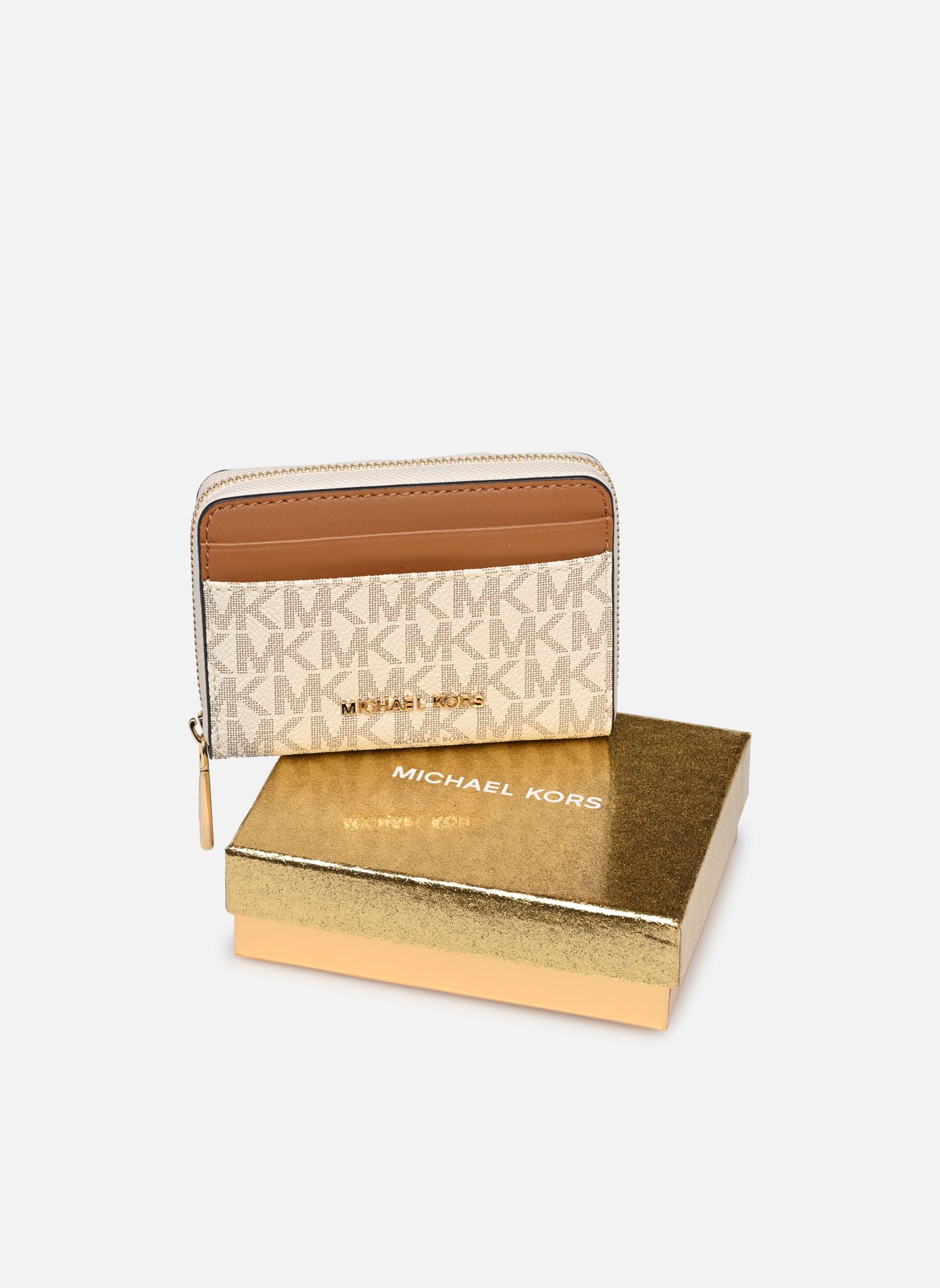 Portemonnees met rits JET SET SM ZA COIN CARD CASE dames wit Michael Michael Kors Portemonnees met rits JET SET SM ZA COIN CARD CASE dames wit VANILLA/ACRN