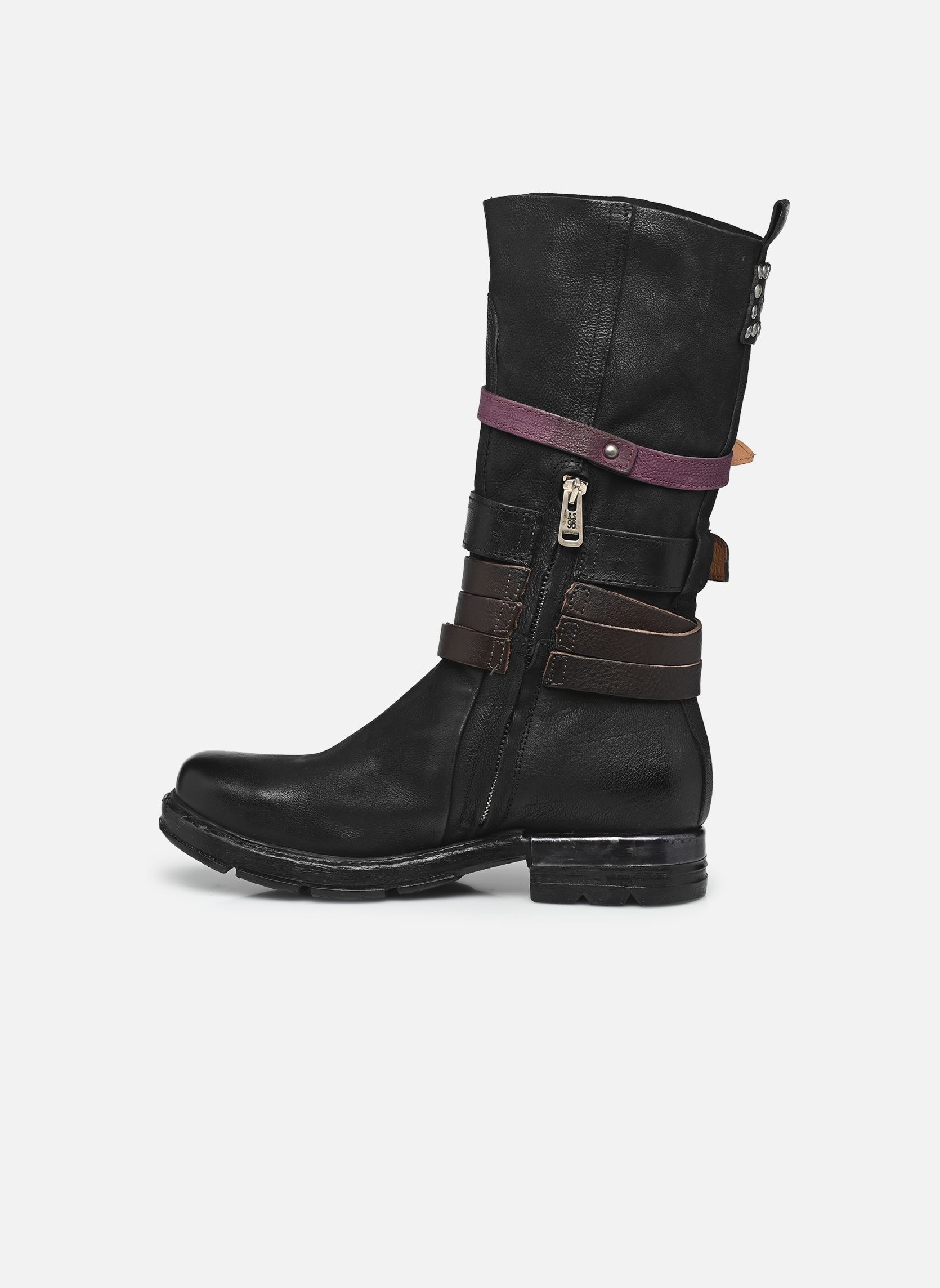 Botines y botas B80317 mujer negro AS98 Botines y botas B80317 mujer negro NERO+TDM+NERO+PRUNE