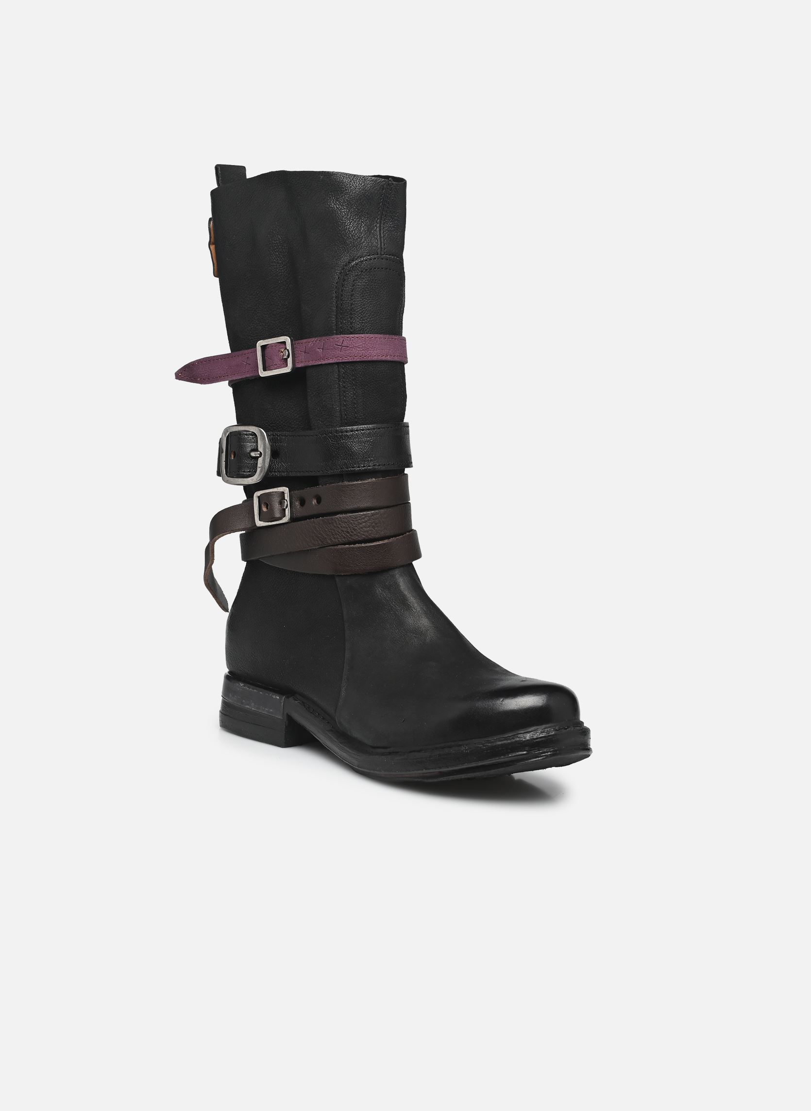 Botines y botas B80317 mujer negro AS98 Botines y botas B80317 mujer negro NERO+TDM+NERO+PRUNE