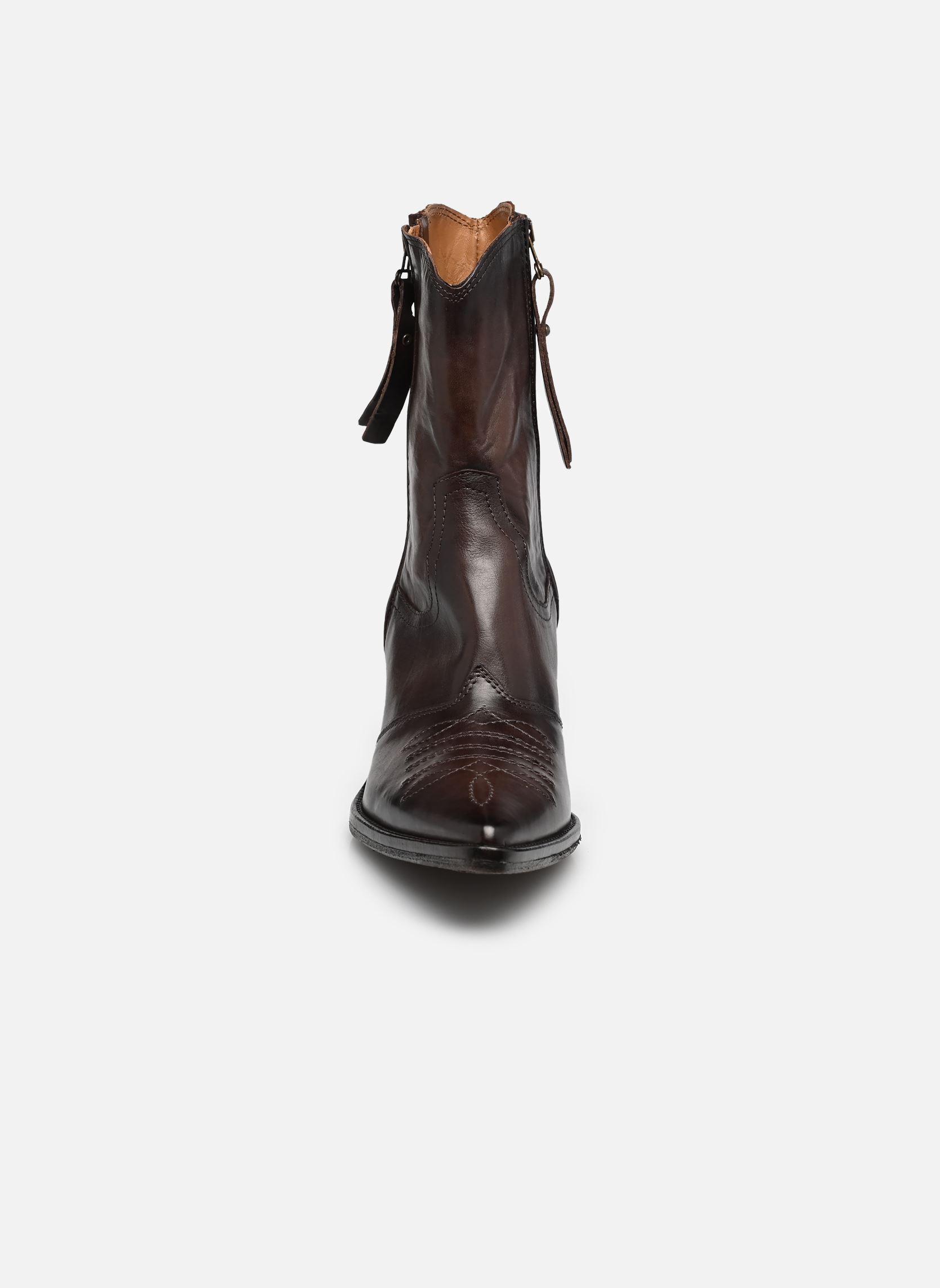 Bottines santiags B84205 femme marron AS98 Bottines santiags B84205 femme marron EBANO LISSE