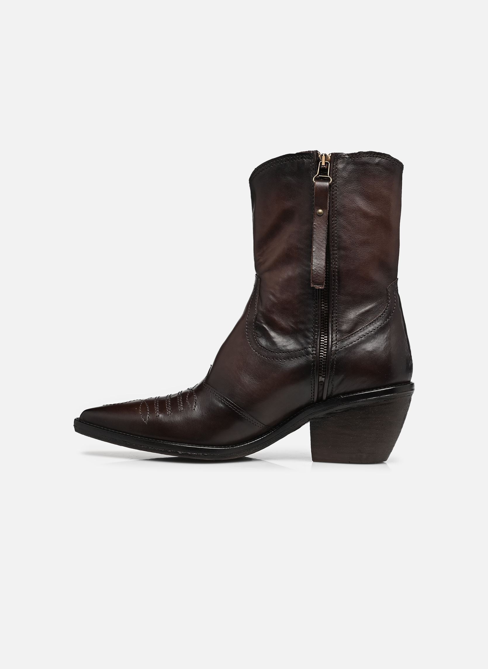 Bottines santiags B84205 femme marron AS98 Bottines santiags B84205 femme marron EBANO LISSE