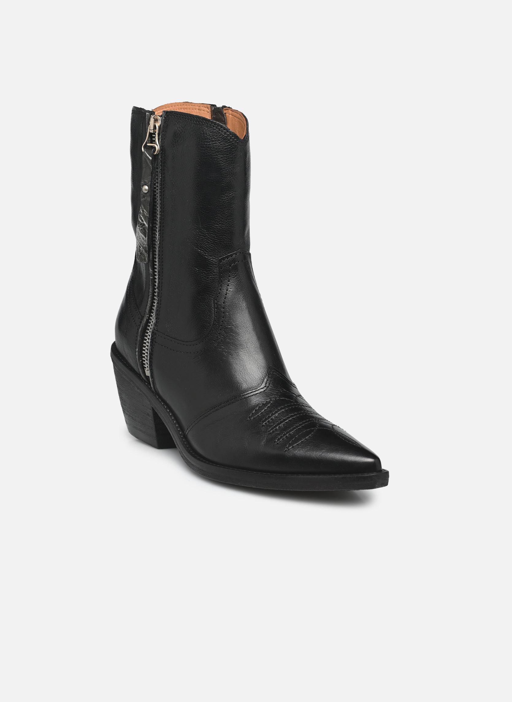 Bottines santiags B84205 femme noir AS98 Bottines santiags B84205 femme noir Nero+Argento