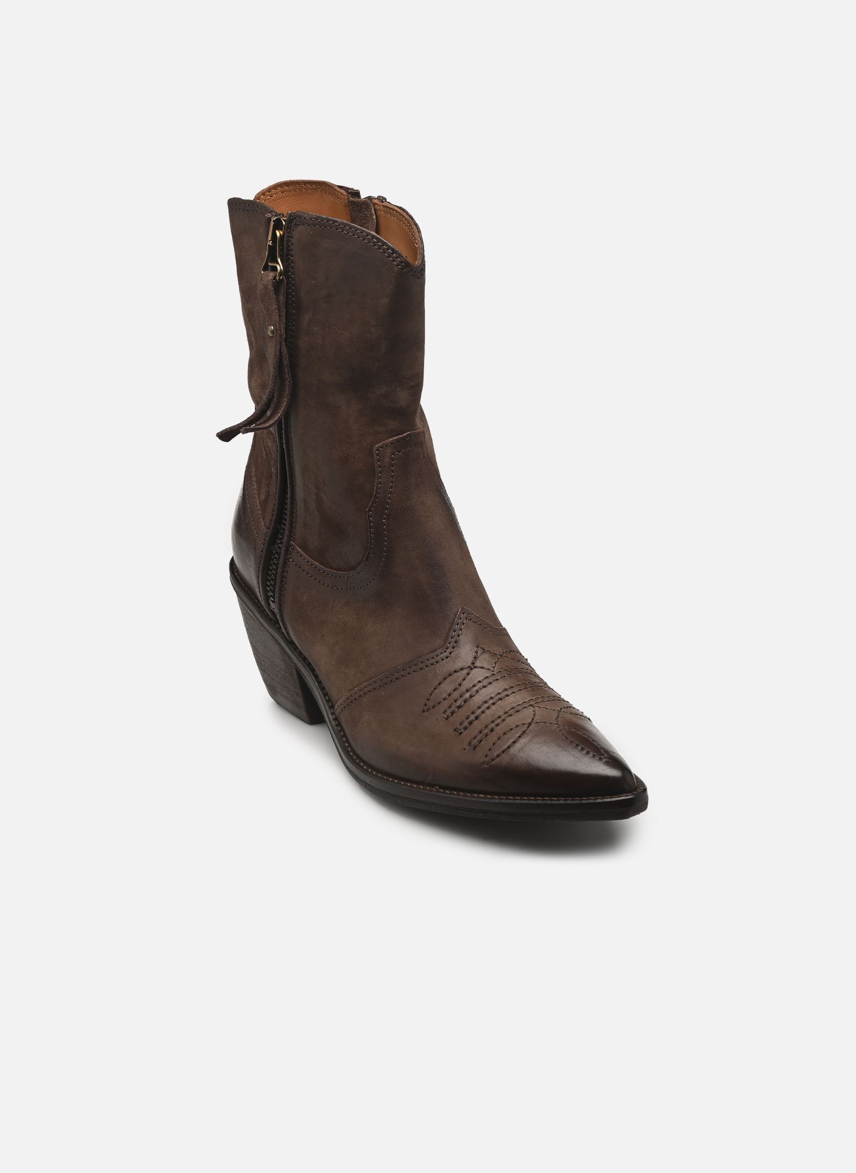 Bottines santiags B84205 femme marron AS98 Bottines santiags B84205 femme marron EBANO