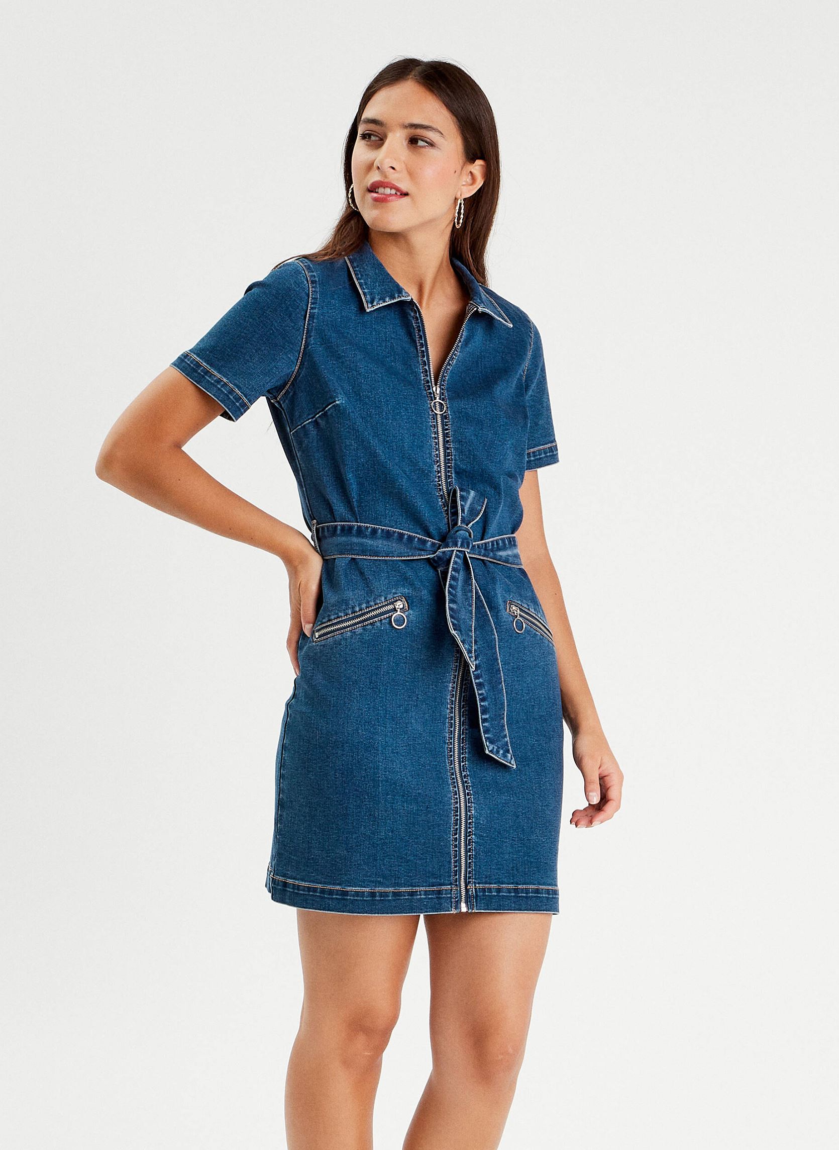 Kleider RODENI24 damen blau Cache Cache Kleider RODENI24 damen blau DENIM STONE