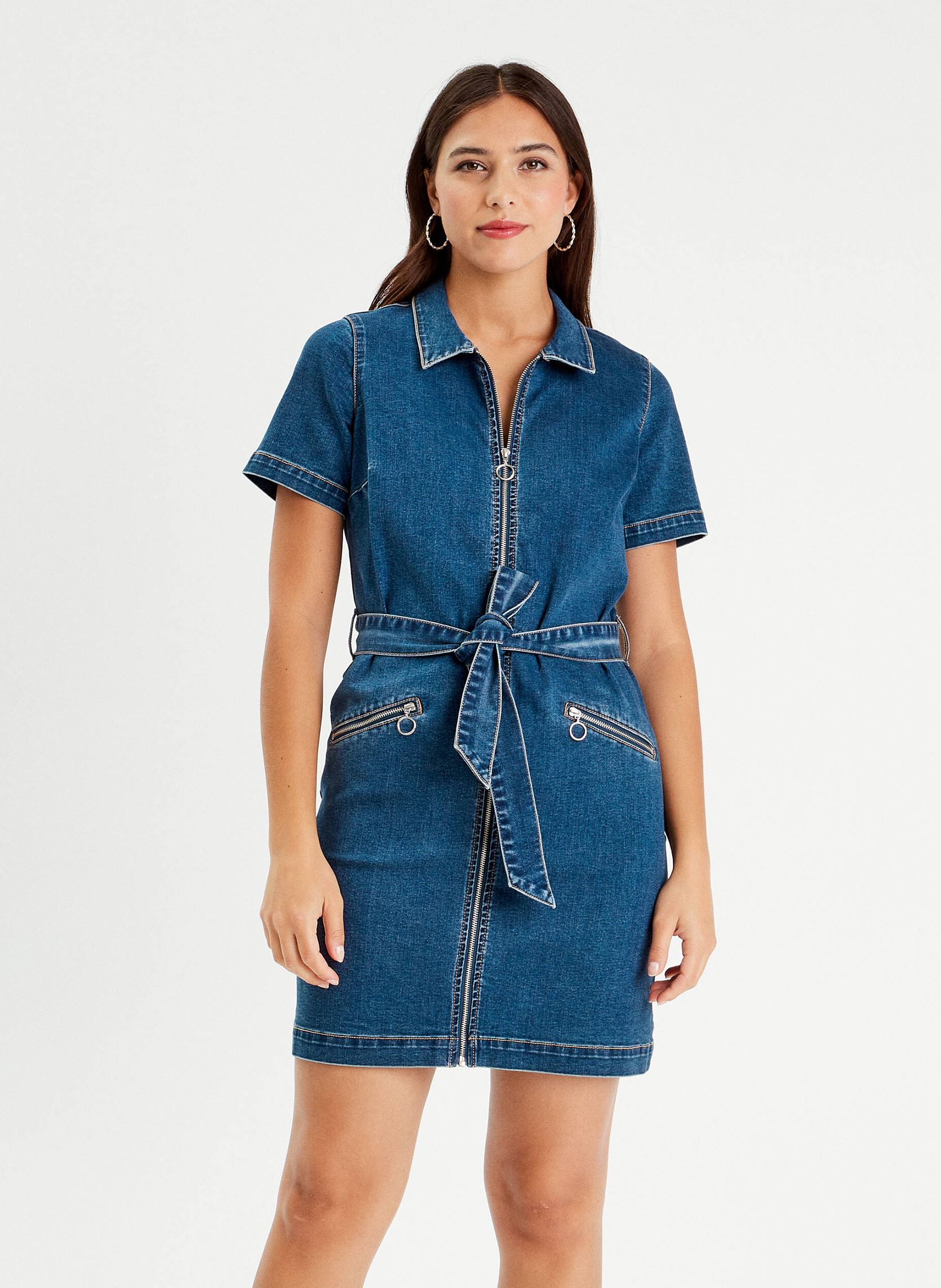 Robes RODENI24 femme bleu Cache Cache Robes RODENI24 femme bleu DENIM STONE