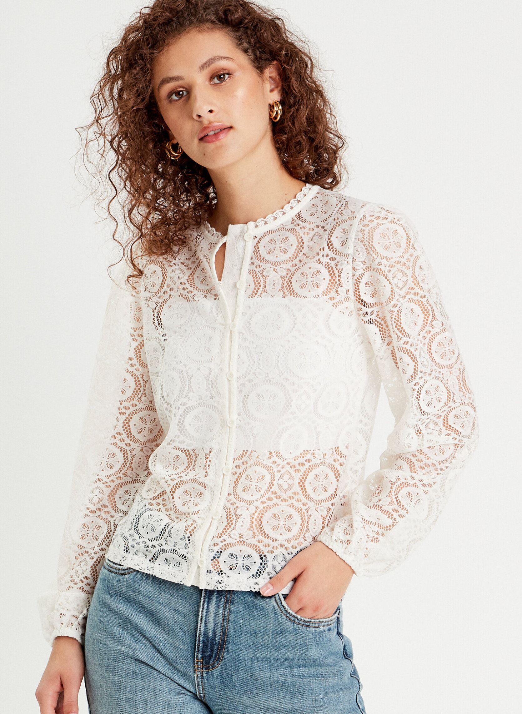 Langarm-Blusen LBLOUCRAFT damen weiß Cache Cache Langarm-Blusen LBLOUCRAFT damen weiß WHITE SWAN