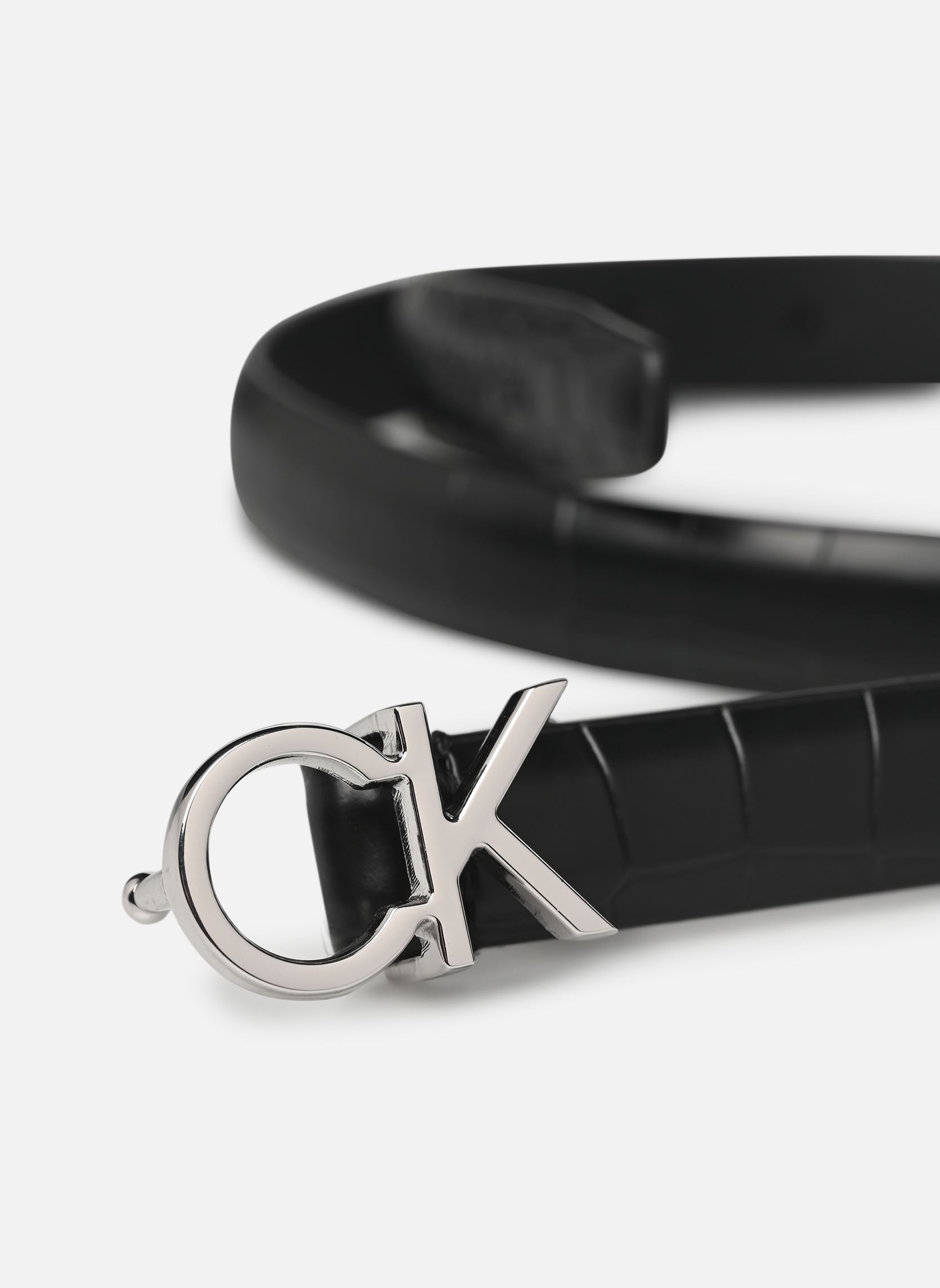Riemen Ck Thin Belt 1.5Cm_C K60K612390 dames zwart Calvin Klein Riemen Ck Thin Belt 1.5Cm_C K60K612390 dames zwart CK BLACK CROCO